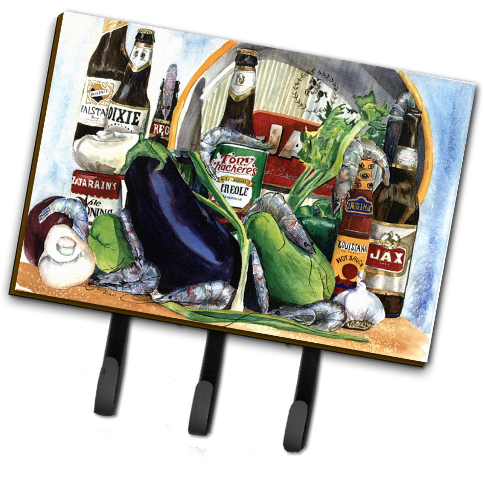 &quotCaroline's Treasures 1007TH68 Eggplant and New Orleans Beers Leash or Key Holder, Large, Multicolor"