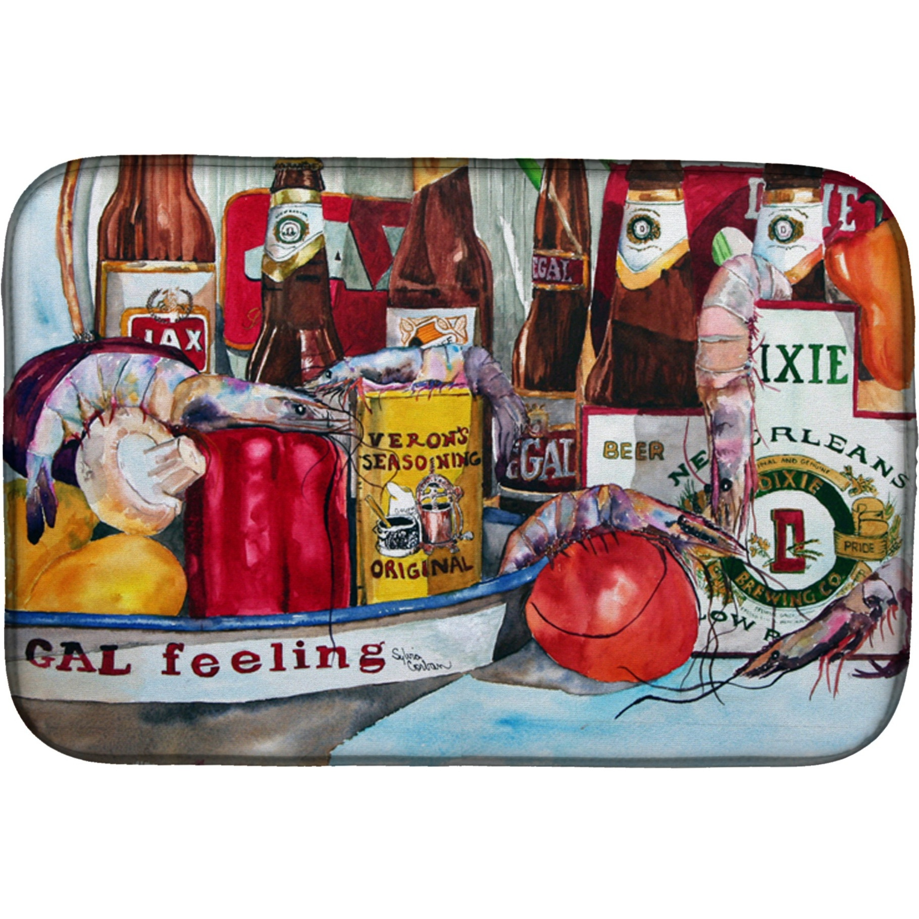 &quotCaroline's Treasures 1010DDM Dish Drying Mat, 14"" x 21"", Multicolor"