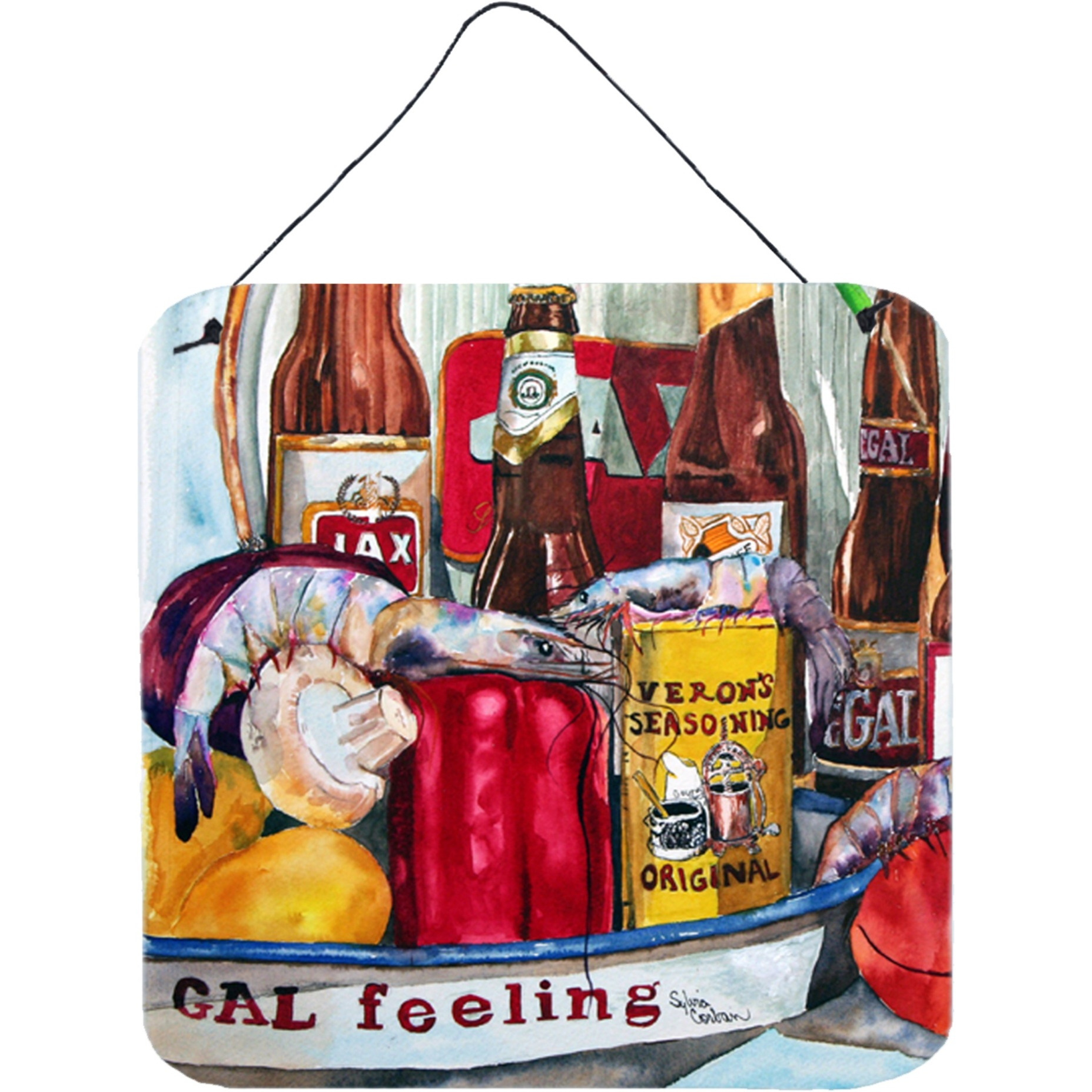 &quotCaroline's Treasures Vernon's and New Orleans Beers Aluminum Metal Wall or Door Hanging Prints, 6 x 6"", Multicolor"