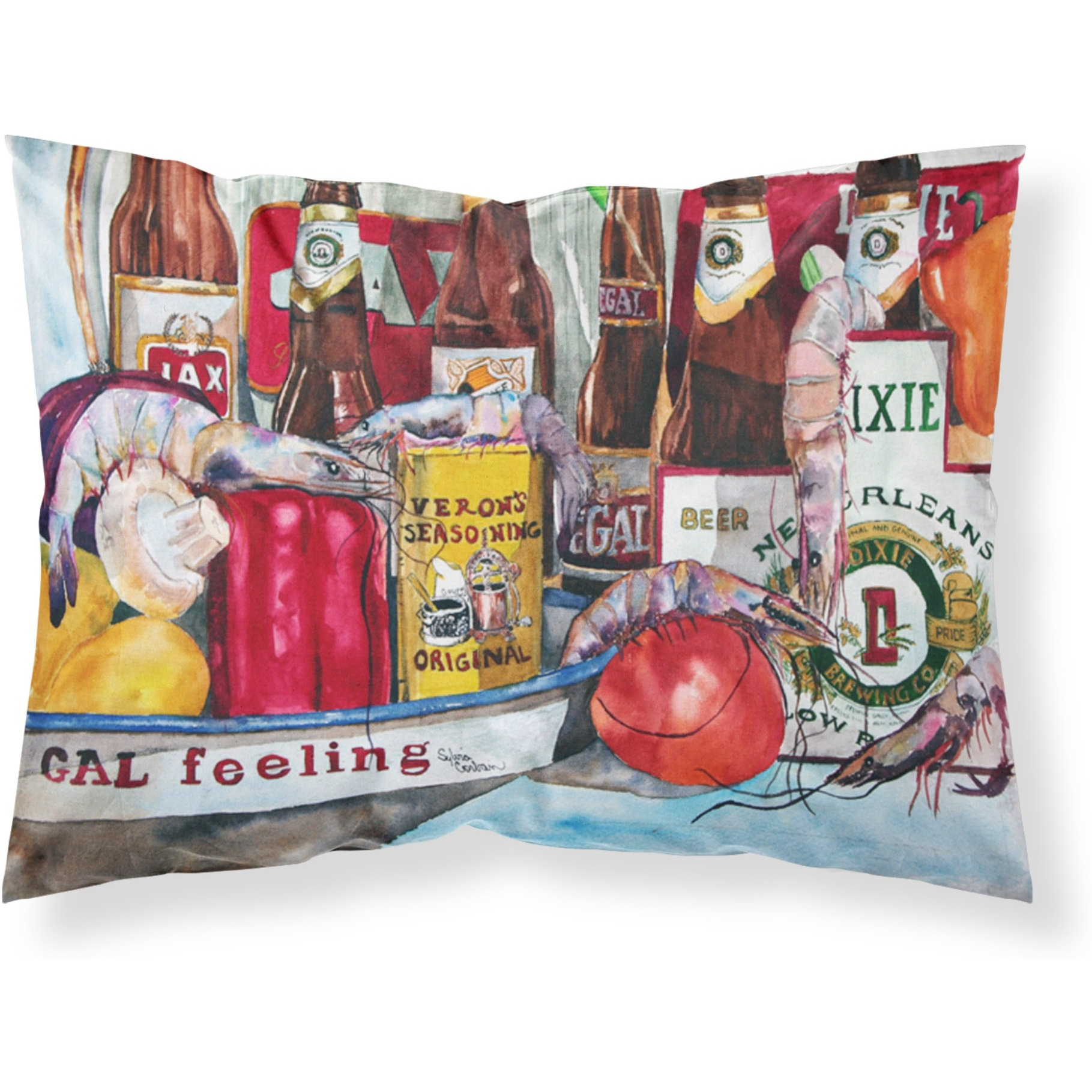 &quotCaroline's Treasures 1010PILLOWCASE Vernon's And New Orleans Beers Moisture Wicking Fabric Standard Pillowcase, Large, Multicolor"