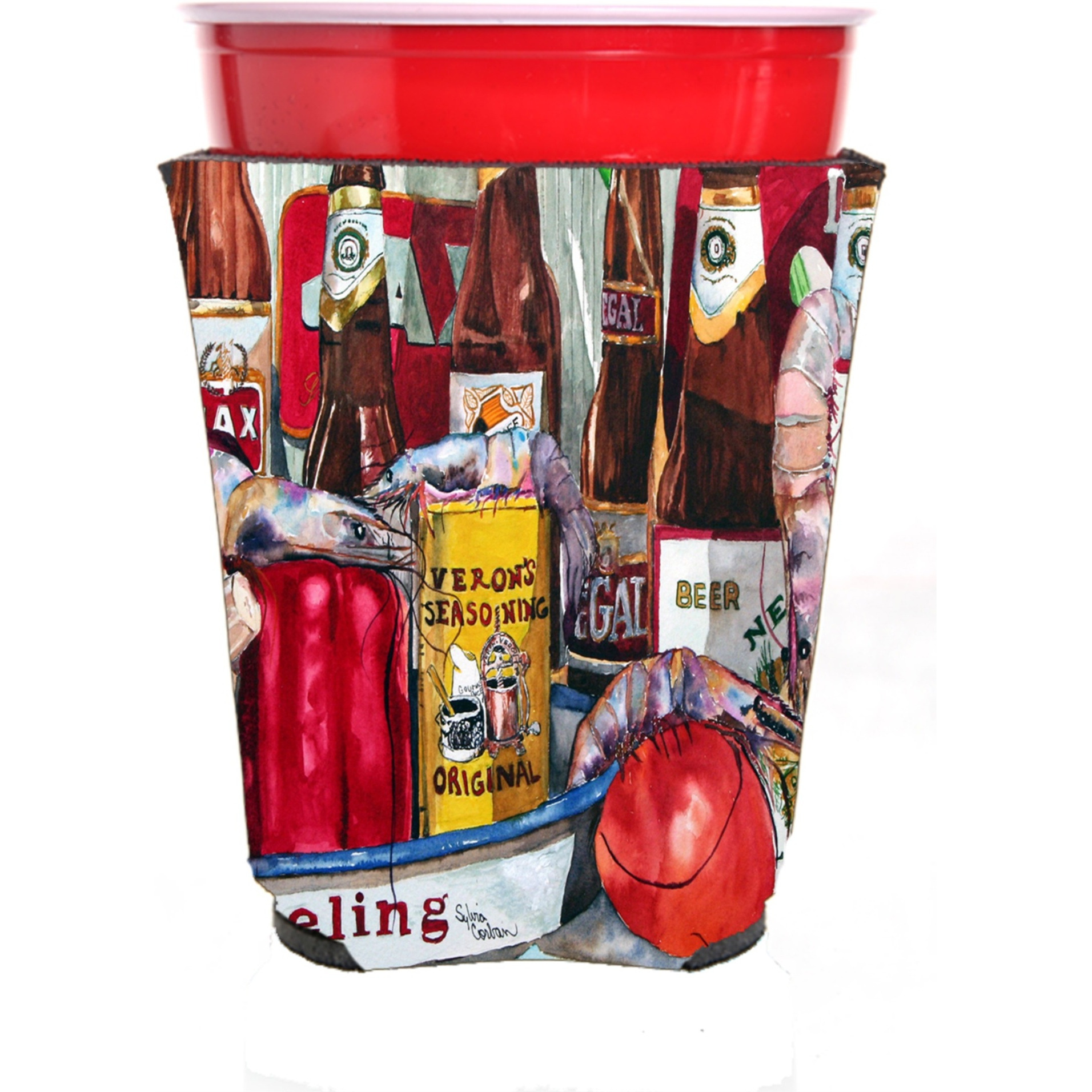 Veron's and New Orleans Beers Red Solo Cup Beverage Insulator Hugger
