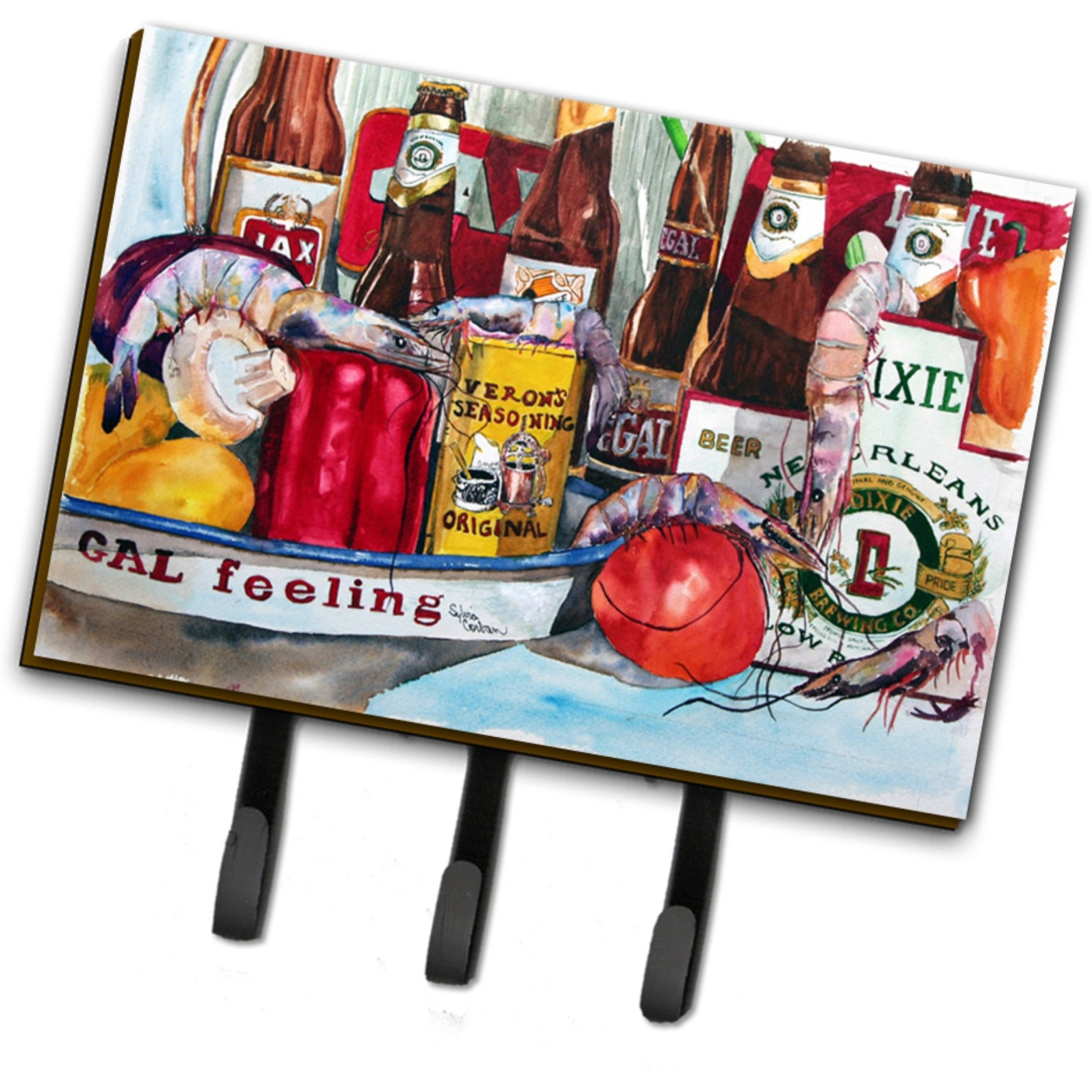 &quotCaroline's Treasures 1010TH68 Veron's and New Orleans Beers Leash Holder or Key Hook, Large, Multicolor"