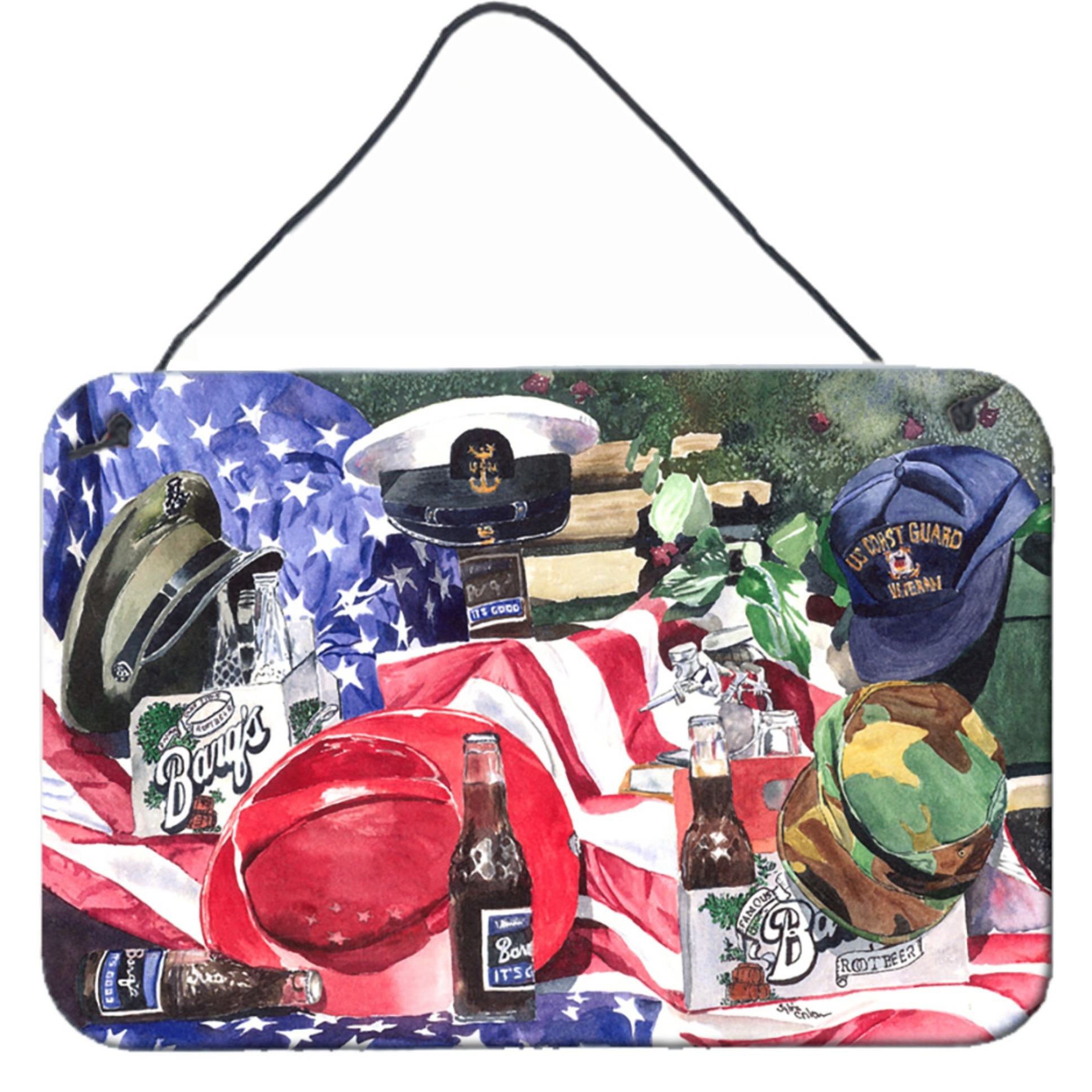 &quotCaroline's Treasures Barq's and Armed Forces Indoor Aluminum Metal Wall or Door Hanging Prints, 8 x 12"", Multicolor"