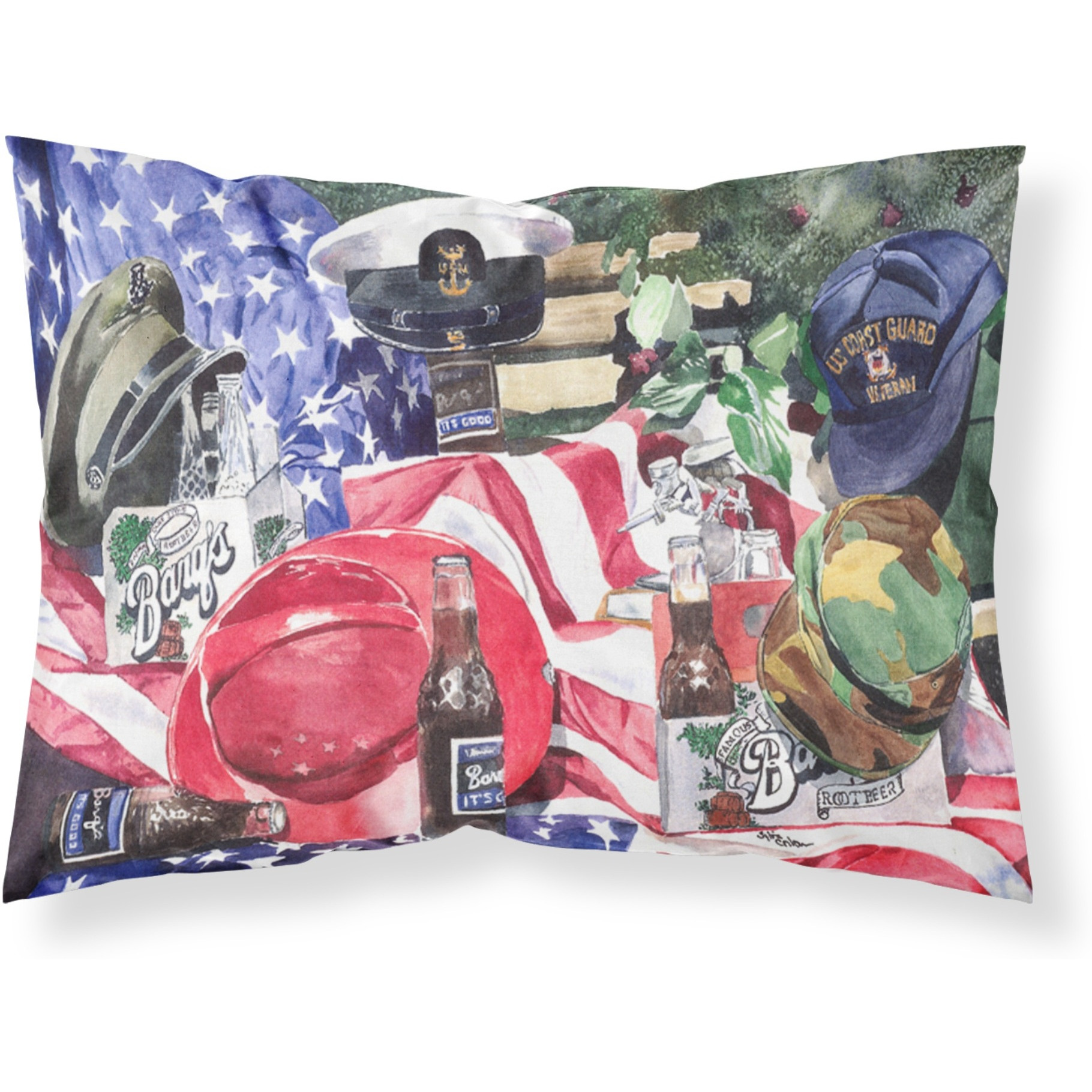 &quotCaroline's Treasures 1012PILLOWCASE Bar's And Armed Forces Moisture Wicking Fabric Standard Pillowcase, Large, Multicolor"