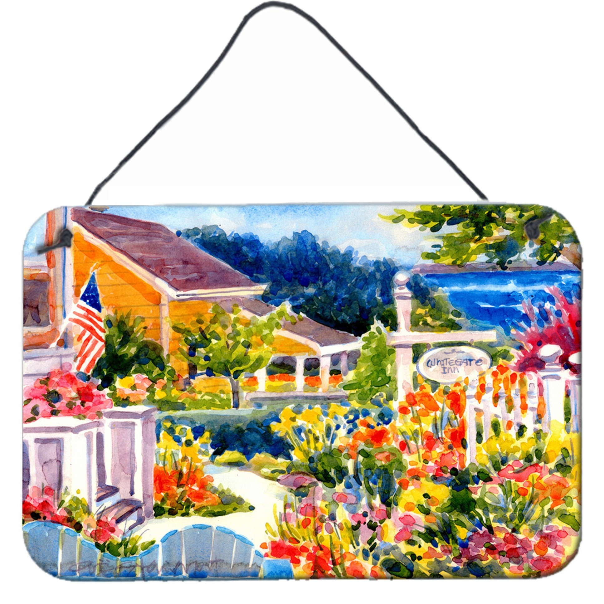 &quotCaroline's Treasures 6032DS812 Seaside Beach Cottage Indoor Aluminum Metal Wall or Door Hanging Prints, 8 x 12"", Multicolor"