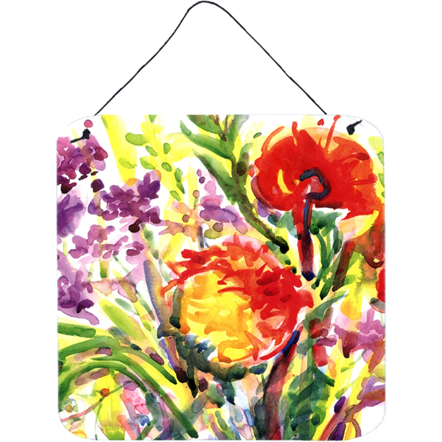 &quotCaroline's Treasures 6042DS66 Flower Aluminum Metal Wall or Door Hanging Prints, 6 x 6"", Multicolor"