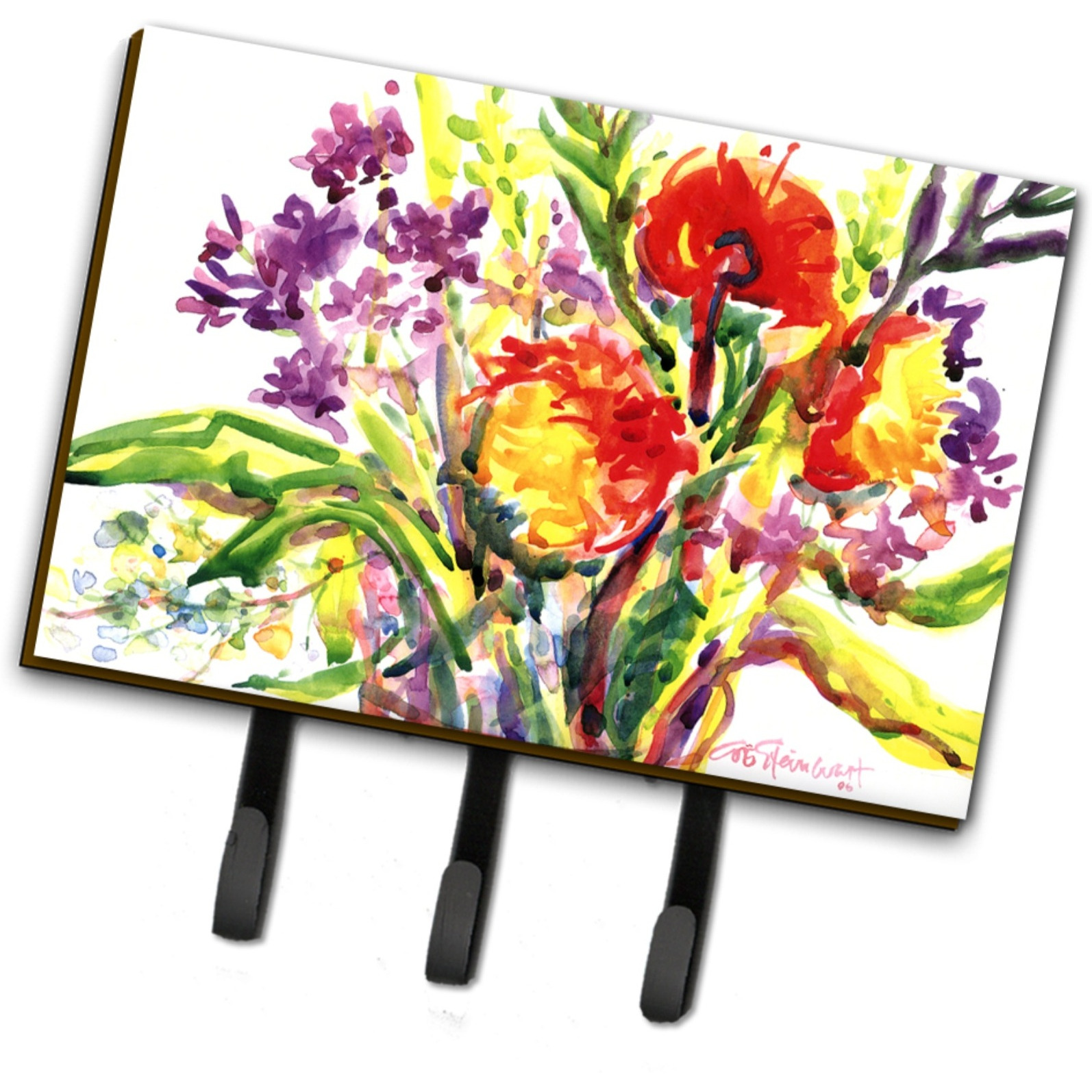 &quotCaroline's Treasures 6042TH68 Flower Leash Holder or Key Hook, Large, Multicolor"