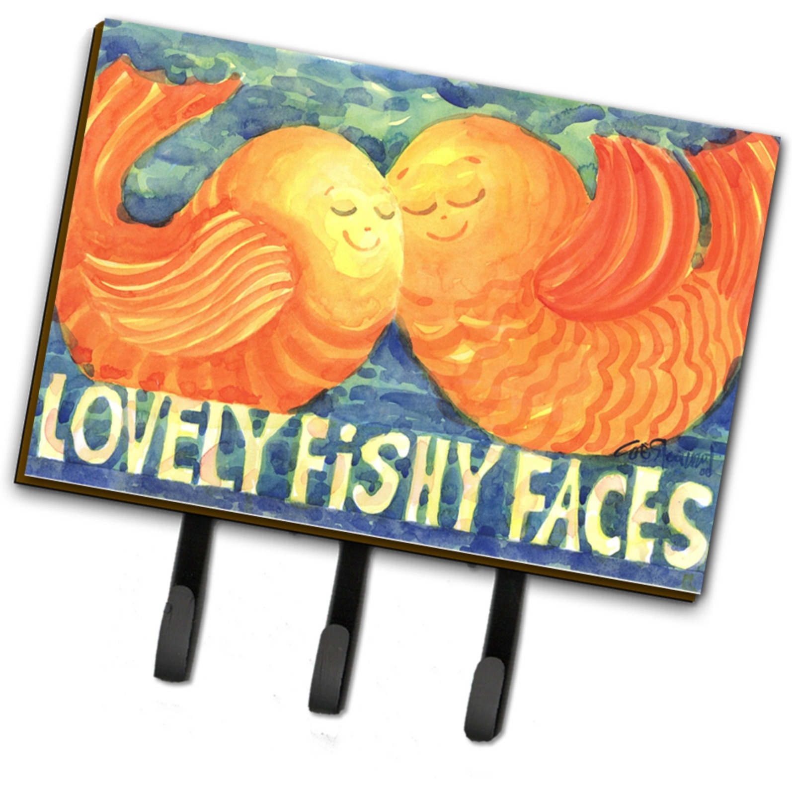 &quotCaroline's Treasures 6052TH68 Fish-Kissing Fish Leash Holder or Key Hook, Large, Multicolor"