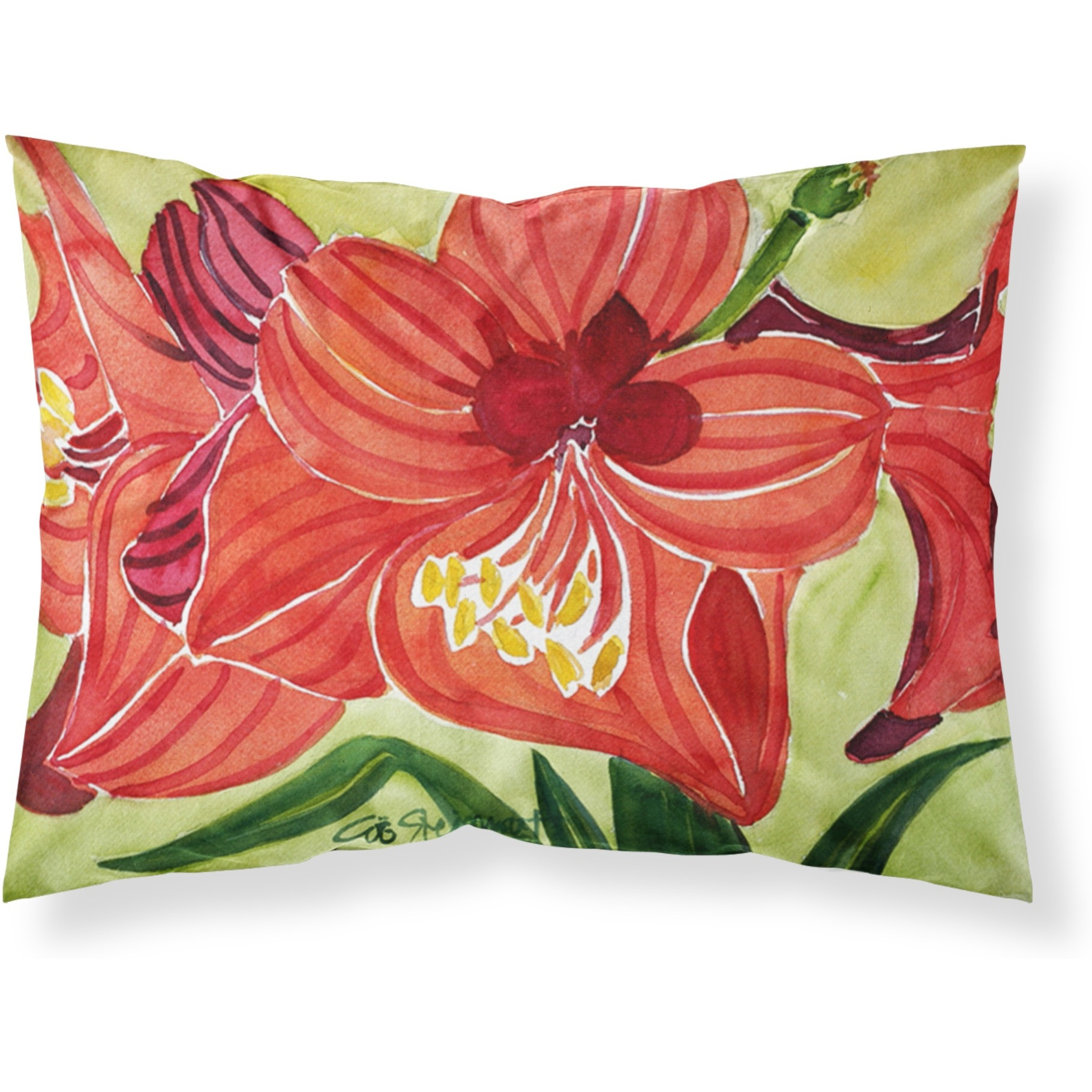 &quotCaroline's Treasures 6055PILLOWCASE Flower-Amaryllis Moisture Wicking Fabric Standard Pillowcase, Large, Multicolor"