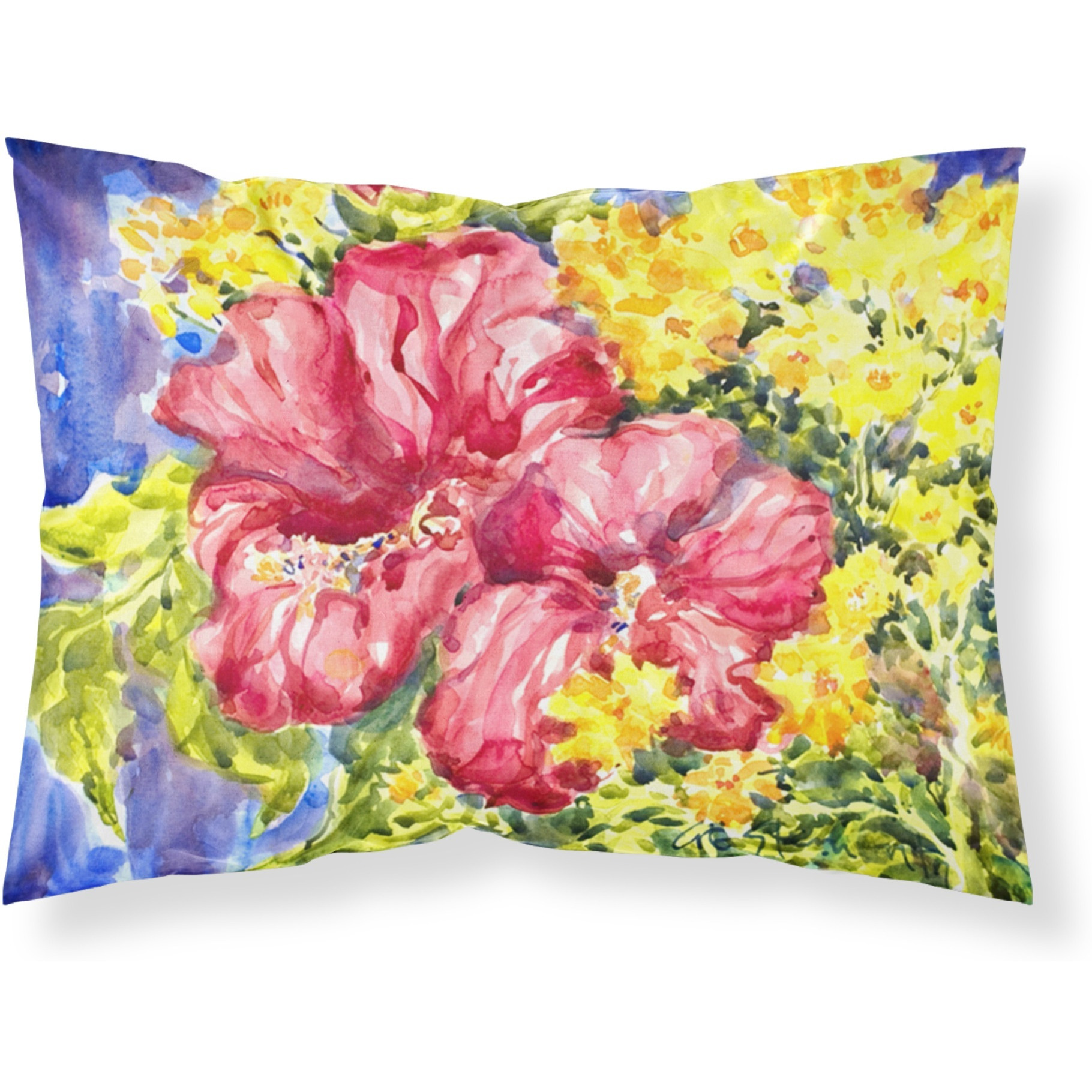 &quotCaroline's Treasures 6056PILLOWCASE Flower-Hibiscus Moisture Wicking Fabric Standard Pillowcase, Large, Multicolor"