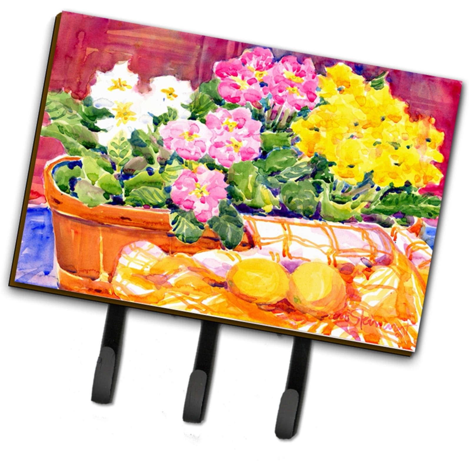 &quotCaroline's Treasures 6061TH68 Flower-Primroses Leash Holder or Key Hook, Large, Multicolor"
