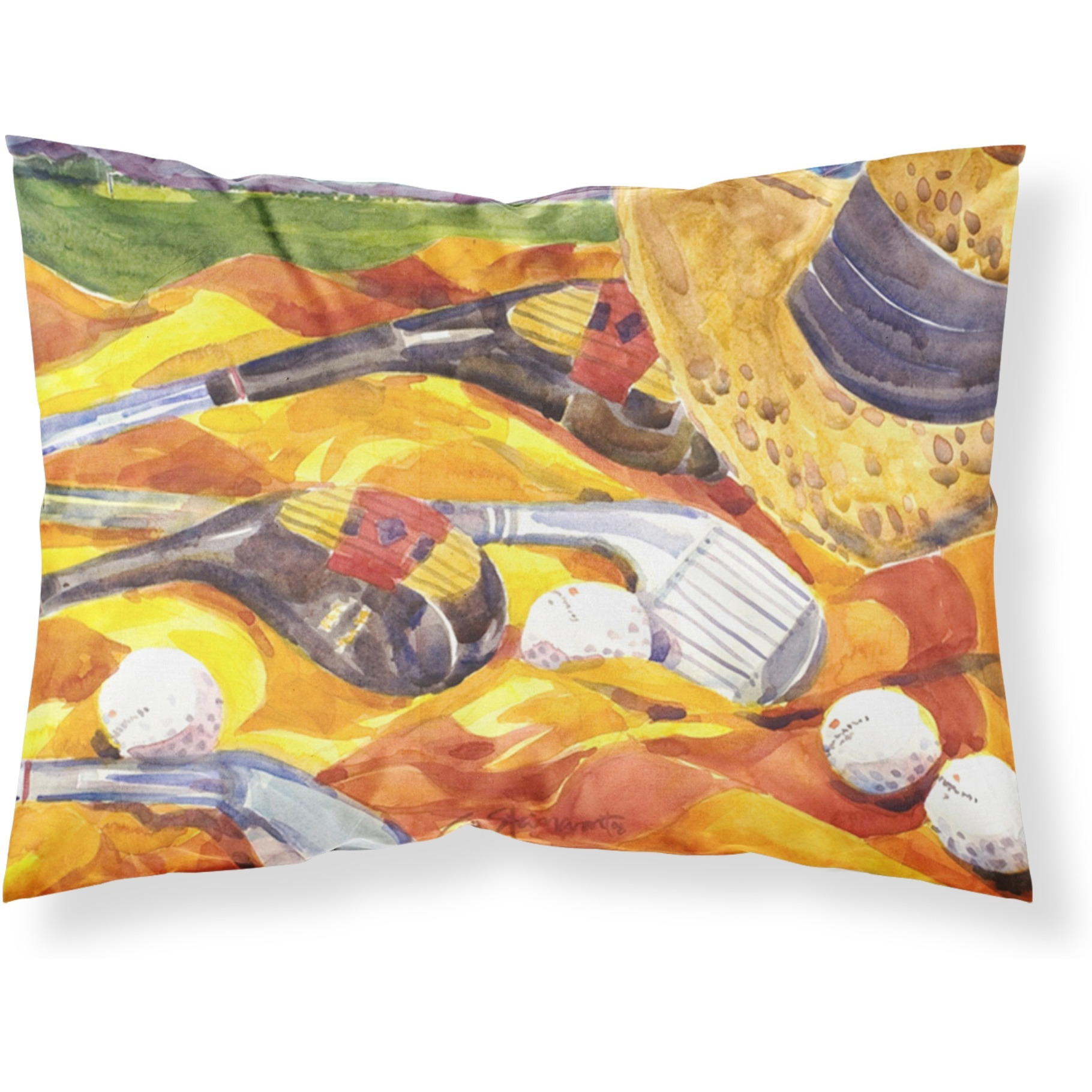 &quotCaroline's Treasures 6063PILLOWCASE Golf Clubs Golfer Moisture Wicking Fabric Standard Pillowcase, Large, Multicolor"