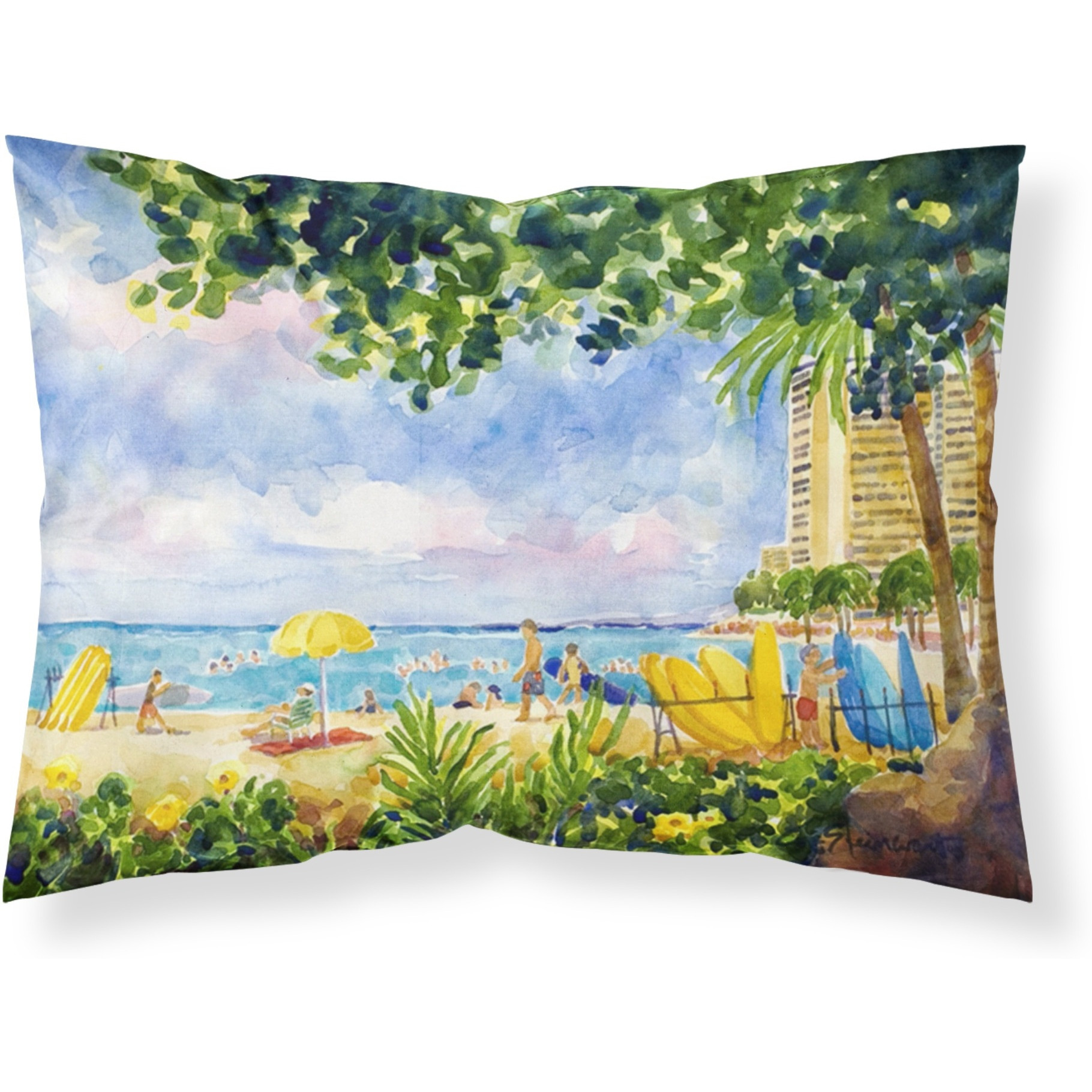 &quotCaroline's Treasures 6065PILLOWCASE Beach Resort View From The Condo Moisture Wicking Fabric Standard Pillowcase, Large, Multicolor"