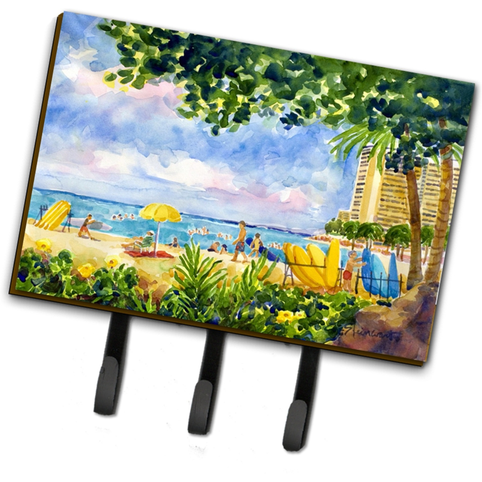 &quotCaroline's Treasures 6065TH68 Beach Resort View From The Condo Leash Holder or Key Hook, Large, Multicolor"