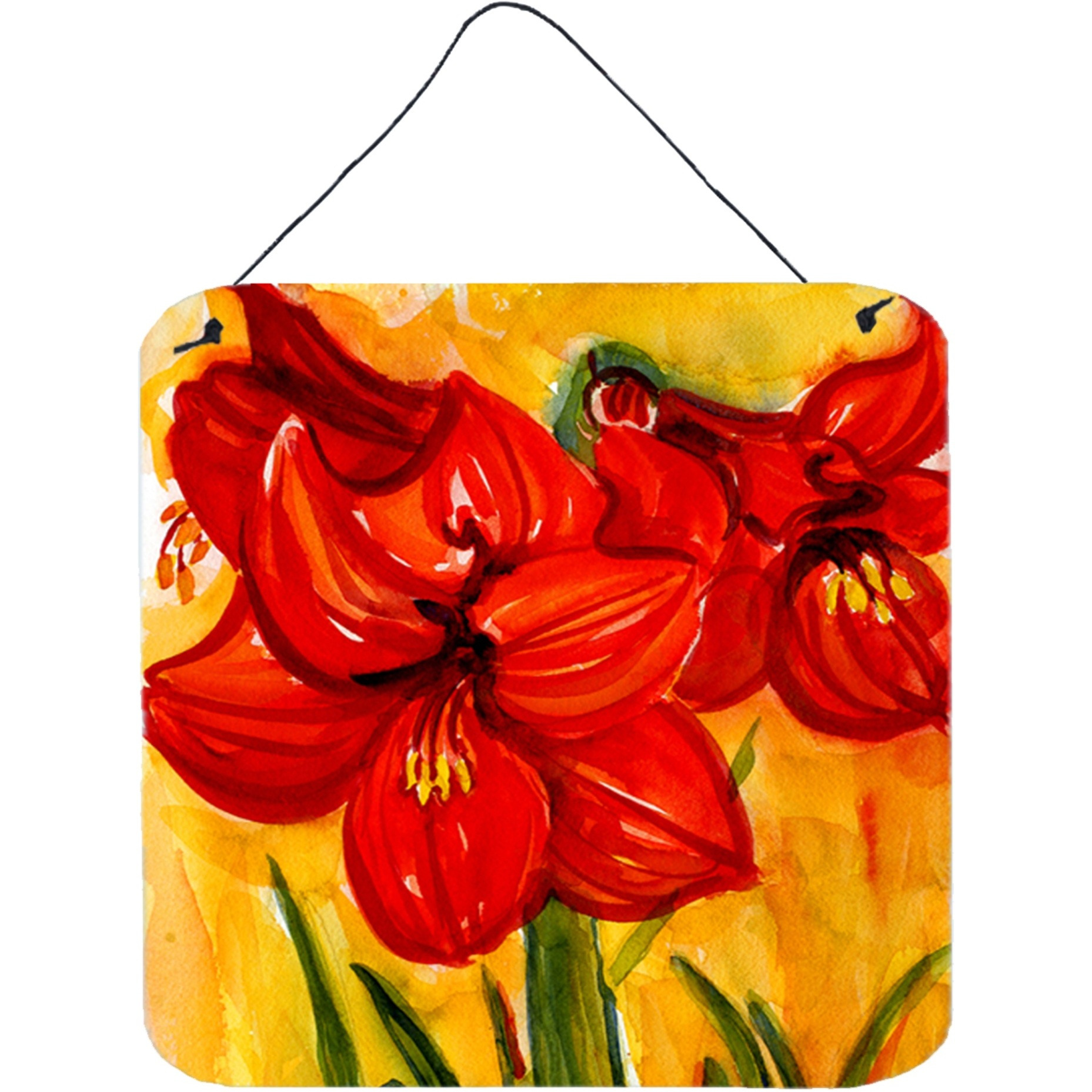 &quotCaroline's Treasures 6067DS66 Flower-Amaryllis Aluminum Metal Wall or Door Hanging Prints, 6 x 6"", Multicolor"