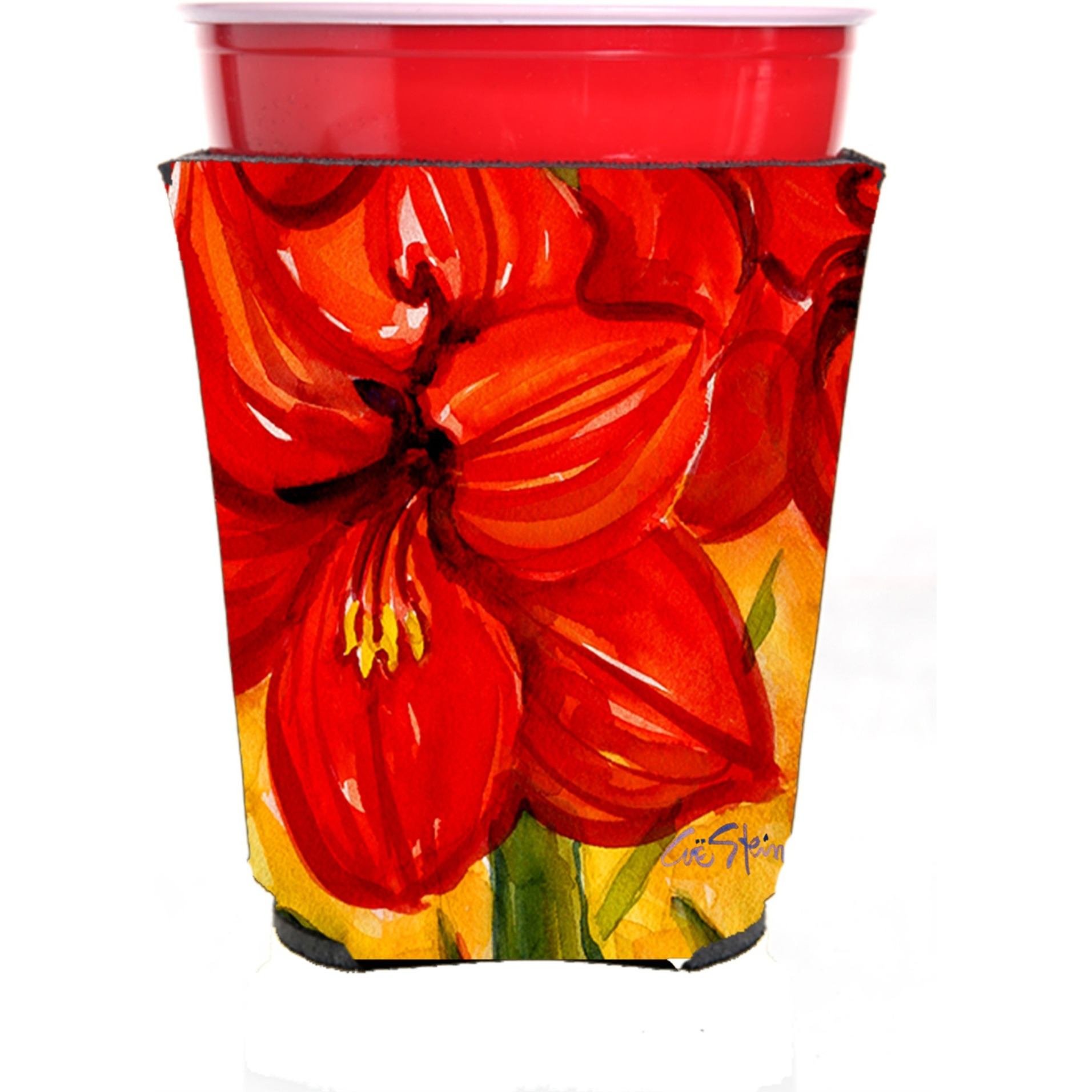 Flower - Amaryllis Red Solo Cup Beverage Insulator Hugger