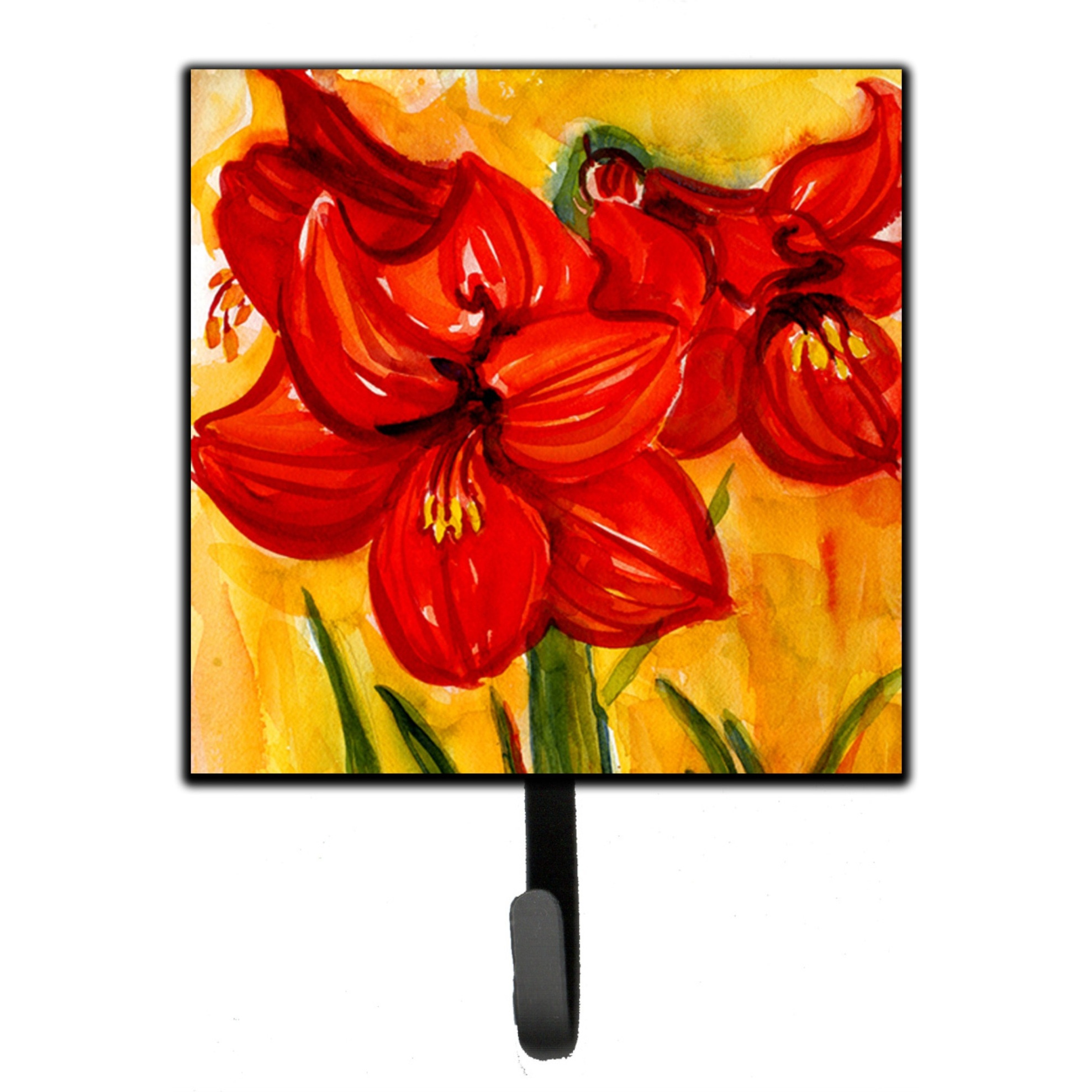 &quotCaroline's Treasures 6067SH4 Flower-Amaryllis Leash Holder or Key Hook, Small, Multicolor"