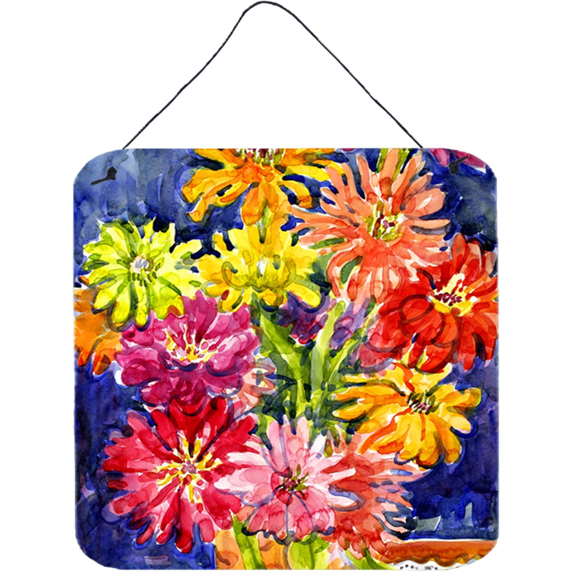 &quotCaroline's Treasures 6069DS66 Flower-Gerber Daisies Aluminum Metal Wall or Door Hanging Prints, 6 x 6"", Multicolor"