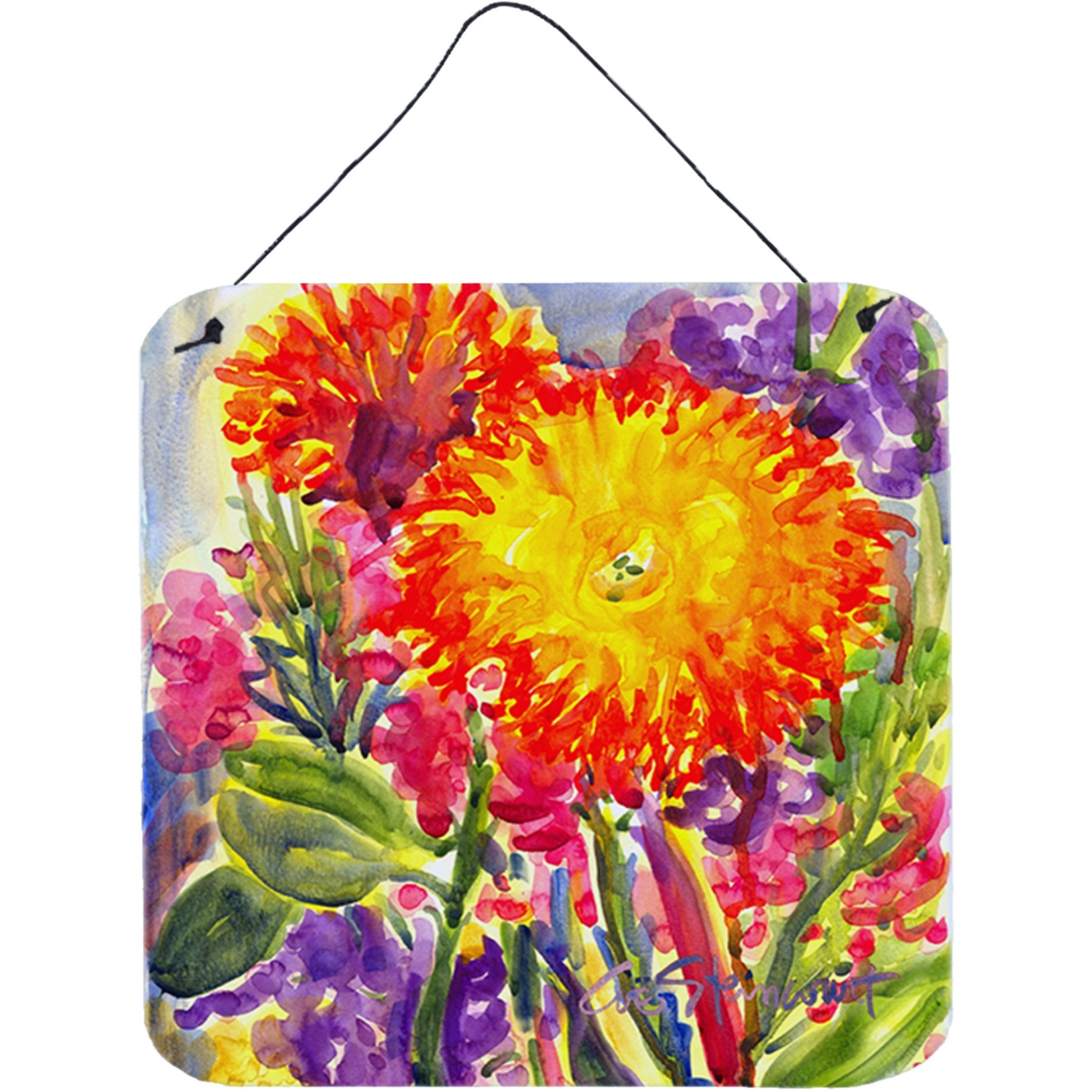 &quotCaroline's Treasures Flower-Aster Aluminum Metal Wall or Door Hanging Prints, 6 x 6"", Multicolor"