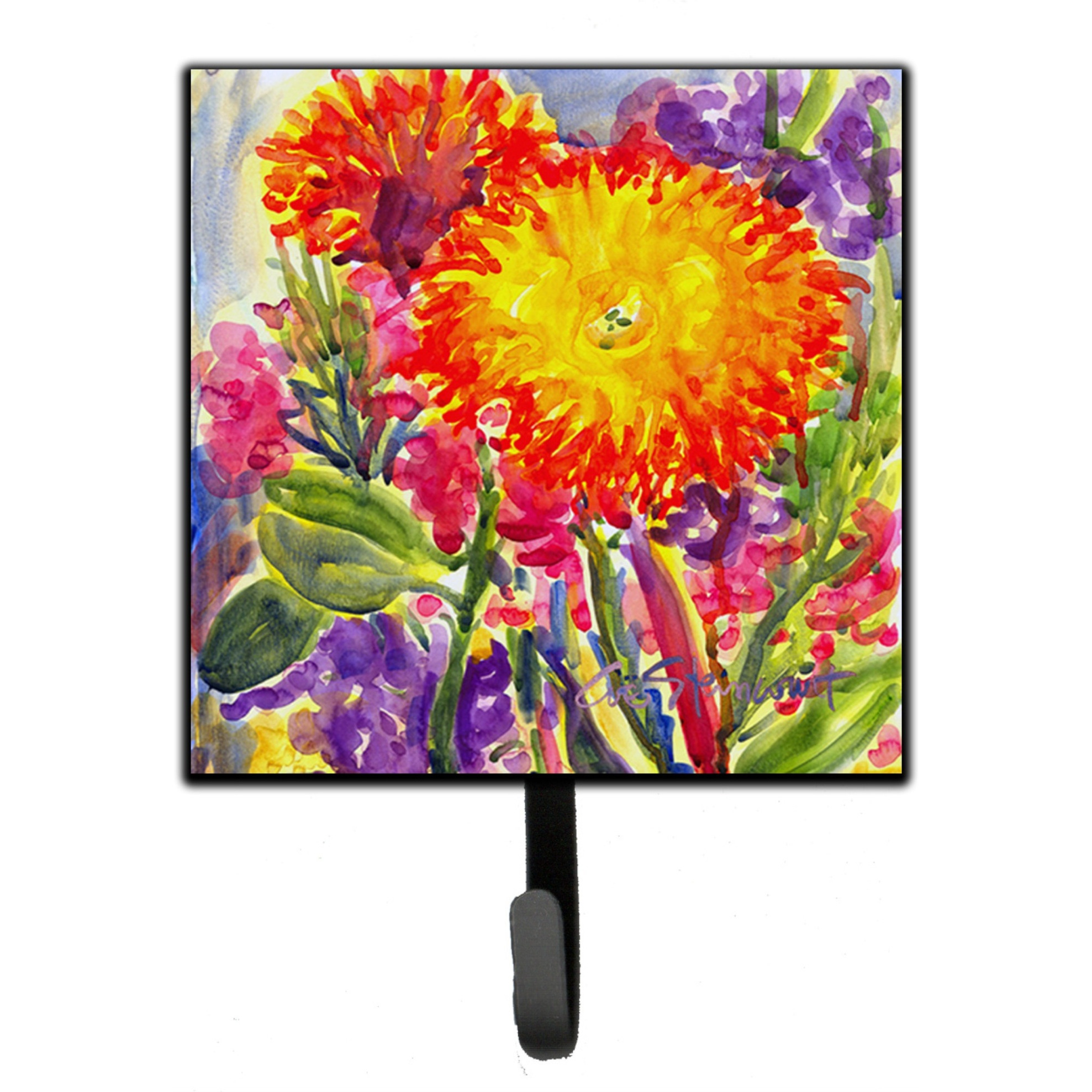 &quotCaroline's Treasures 6077SH4 Flower-Aster Leash or Key Holder, Small, Multicolor"