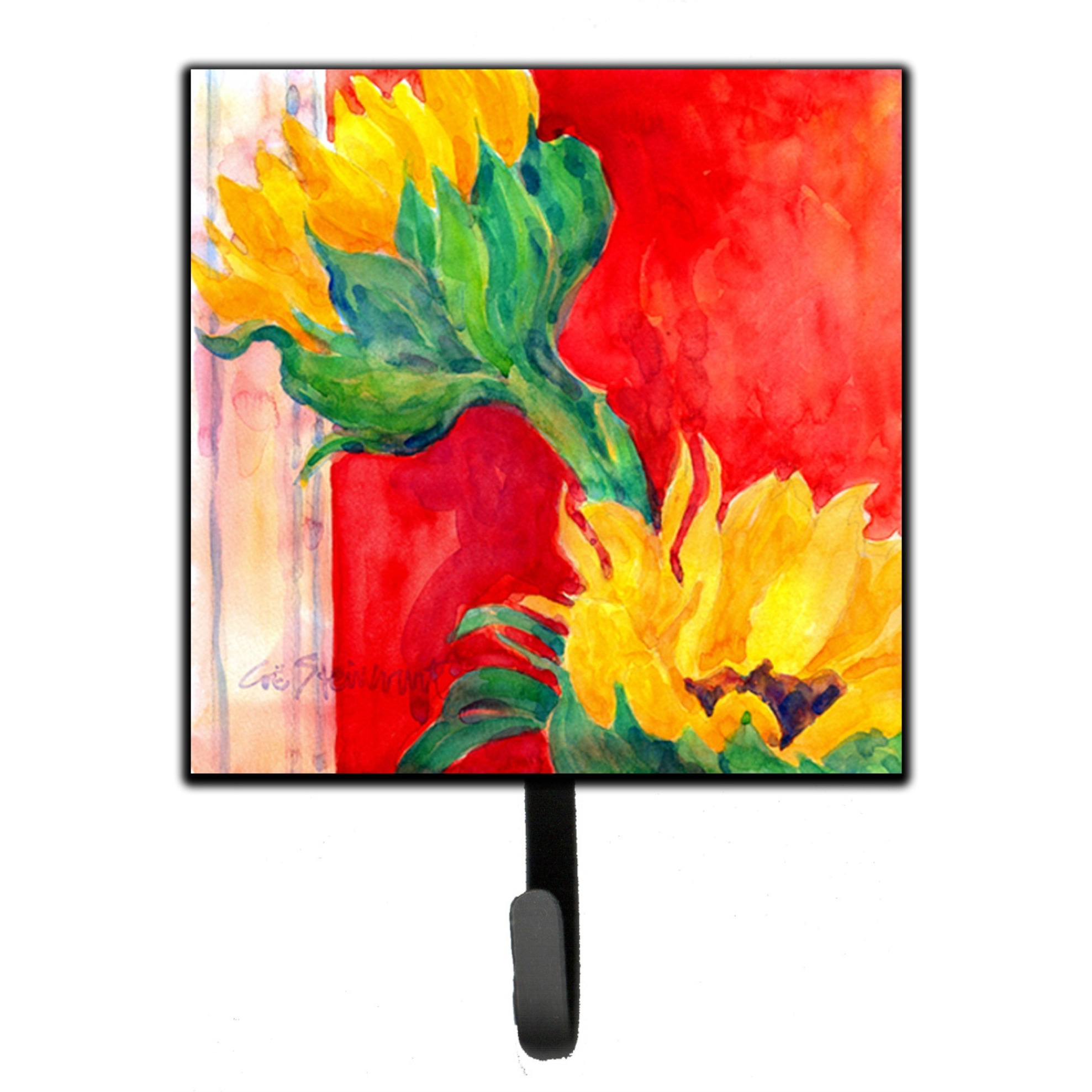 &quotCaroline's Treasures 6111SH4 Flower-Sunflower Leash Holder or Key Hook, Small, Multicolor"
