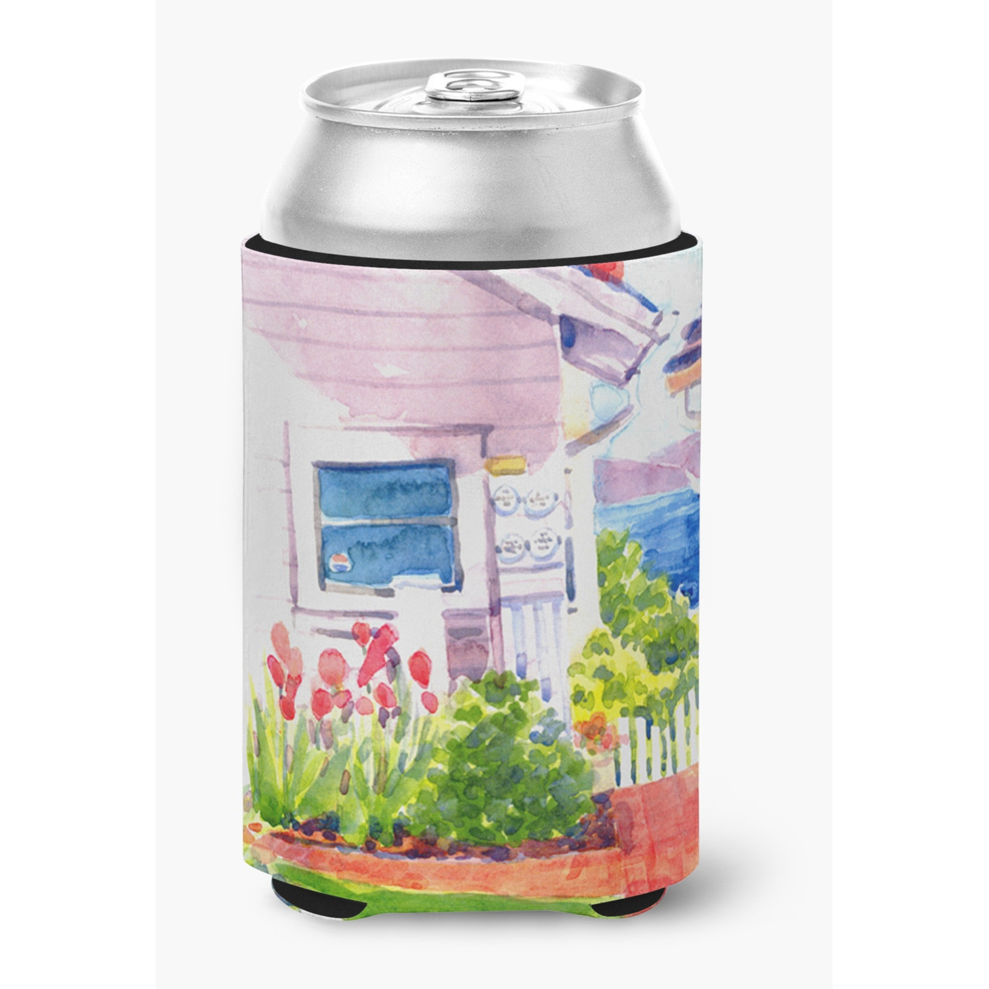 Beach View between the Houses Can or Bottle Beverage Insulator Hugger