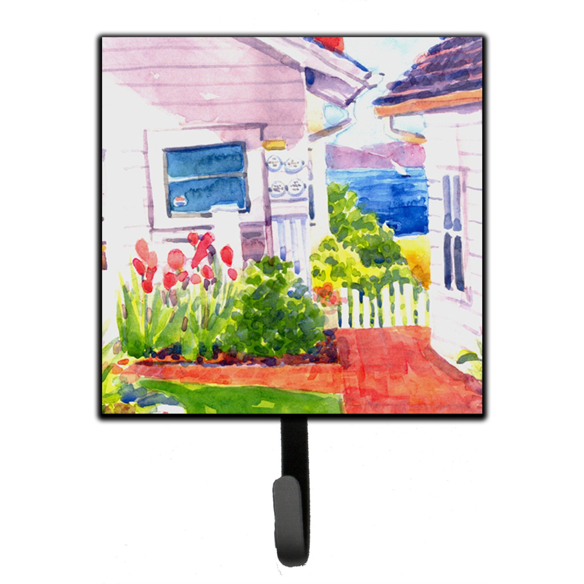 &quotCaroline's Treasures 6125SH4 Beach View Between The Houses Leash Holder or Key Hook, Small, Multicolor"