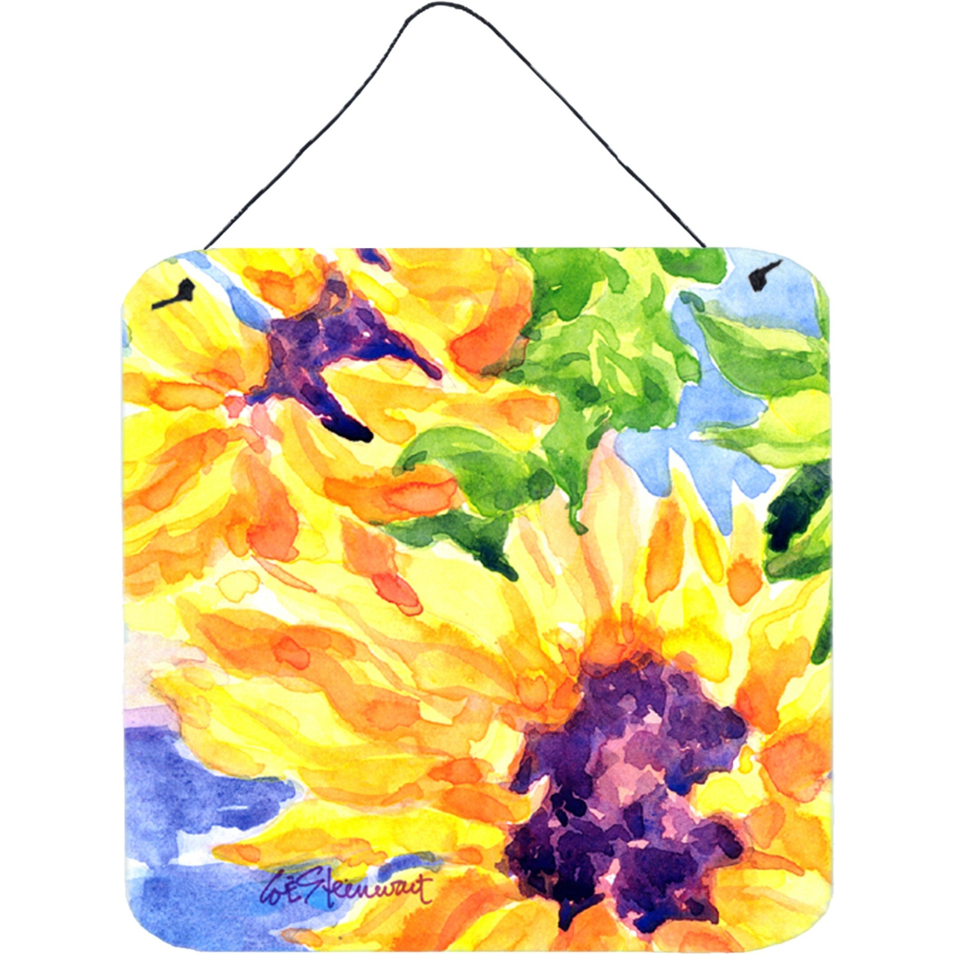 &quotCaroline's Treasures 6132DS66 Flower-Sunflower Aluminum Metal Wall or Door Hanging Prints, 6 x 6"", Multicolor"