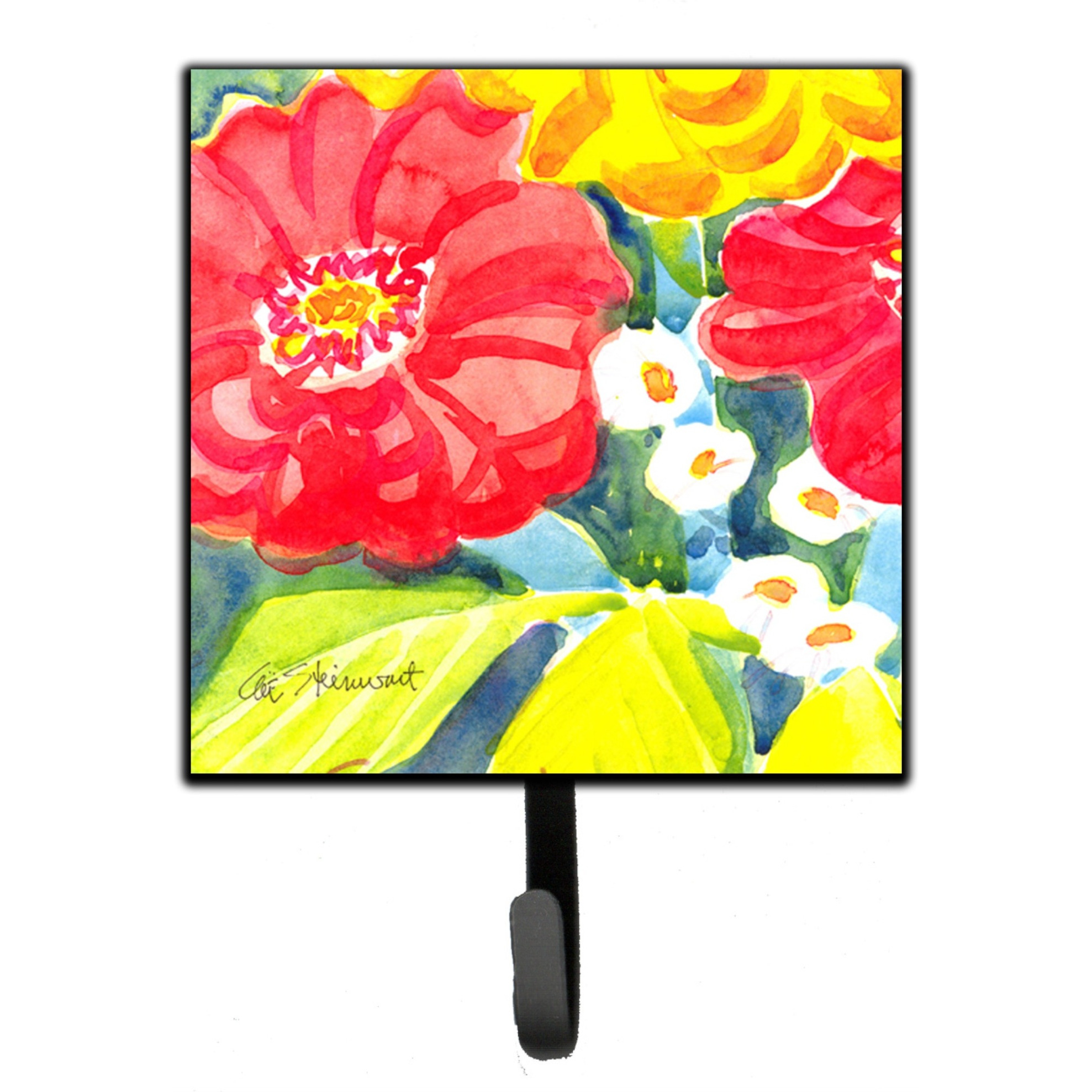 &quotCaroline's Treasures 6135SH4 Flower Leash Holder or Key Hook, Small, Multicolor"