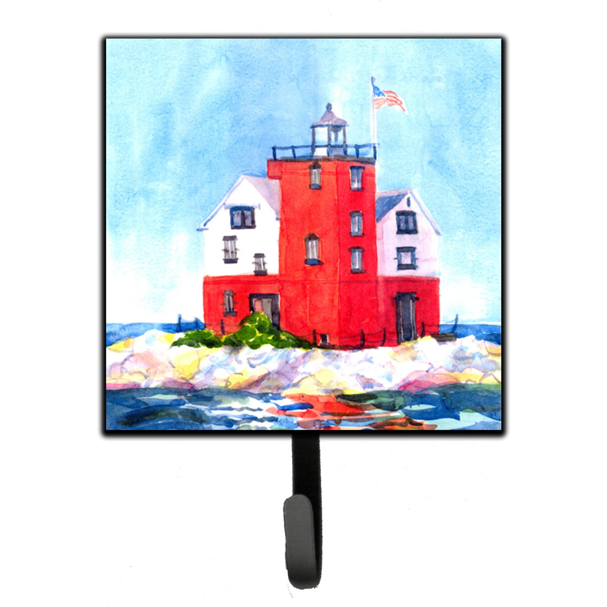 &quotCaroline's Treasures 6137SH4 Lighthouse On The Rocks Harbor Leash Holder or Key Hook, Small, Multicolor"