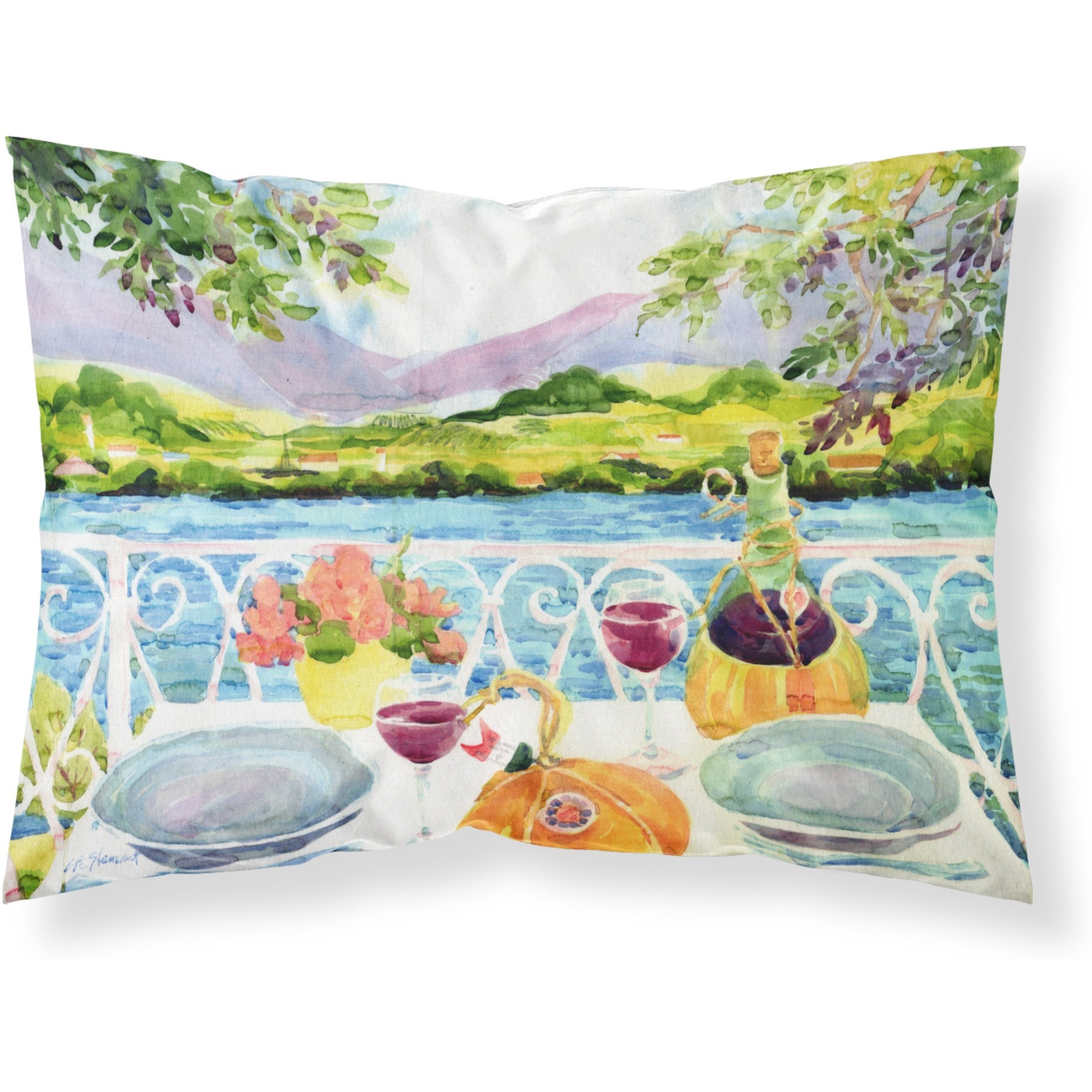 &quotCaroline's Treasures Afternoon of Grape Delights Wine Fabric Standard Pillowcase 6139PILLOWCASE, Multicolor"