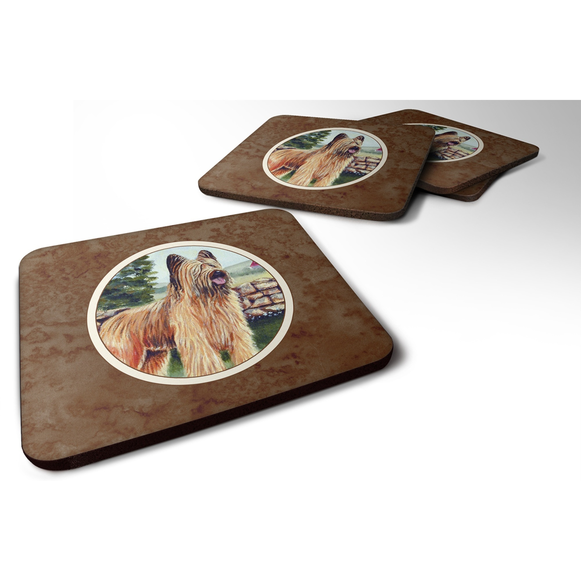 &quotCaroline's Treasures 7003FC Briard Foam Coasters (Set of 4), 3.5"", Multicolor"