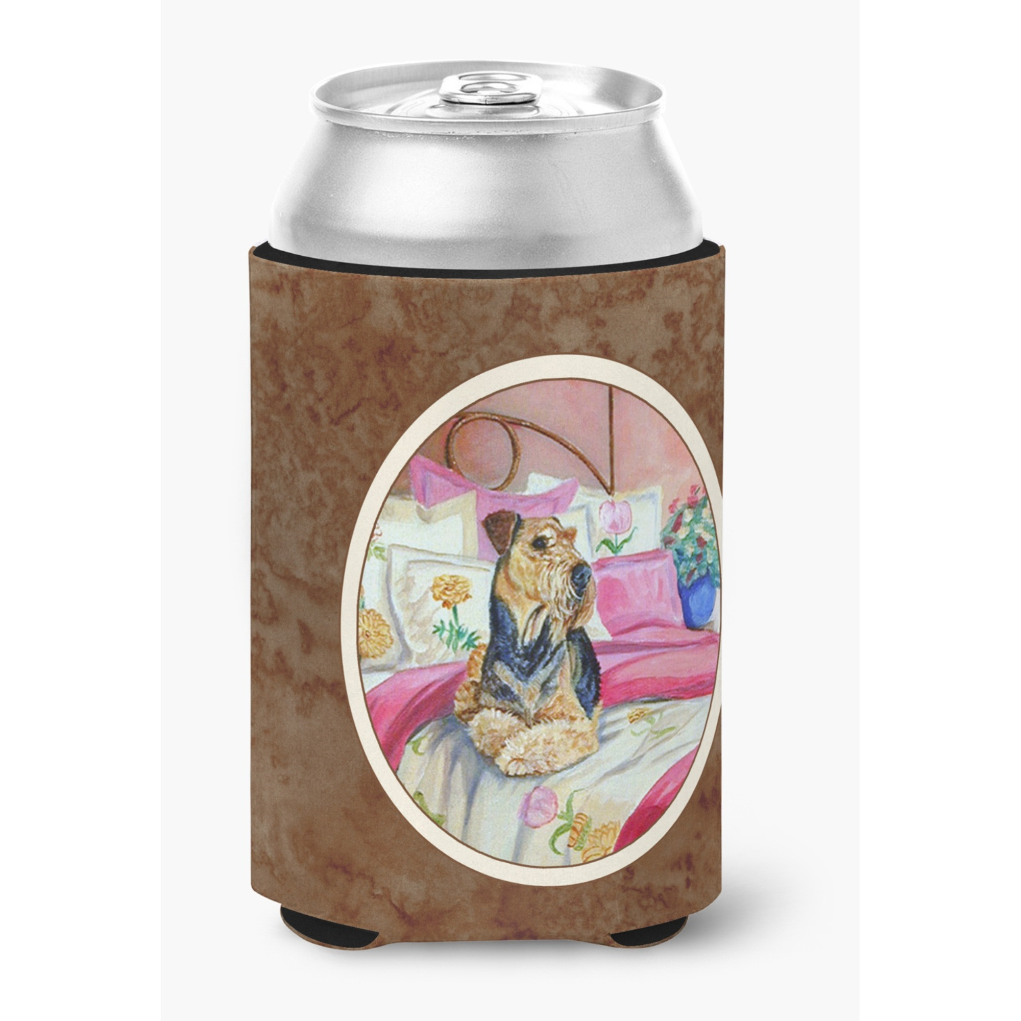 &quotCaroline's Treasures 7006CC Airedale Waiting On Mom Can Or Bottle Hugger, Multicolor"