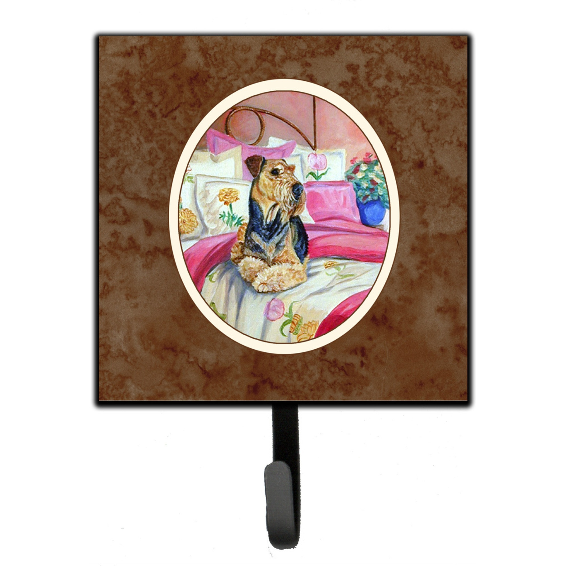 &quotCaroline's Treasures Airedale Waiting on Mom Leash or Key Holder 7006SH4, Small, Multicolor"