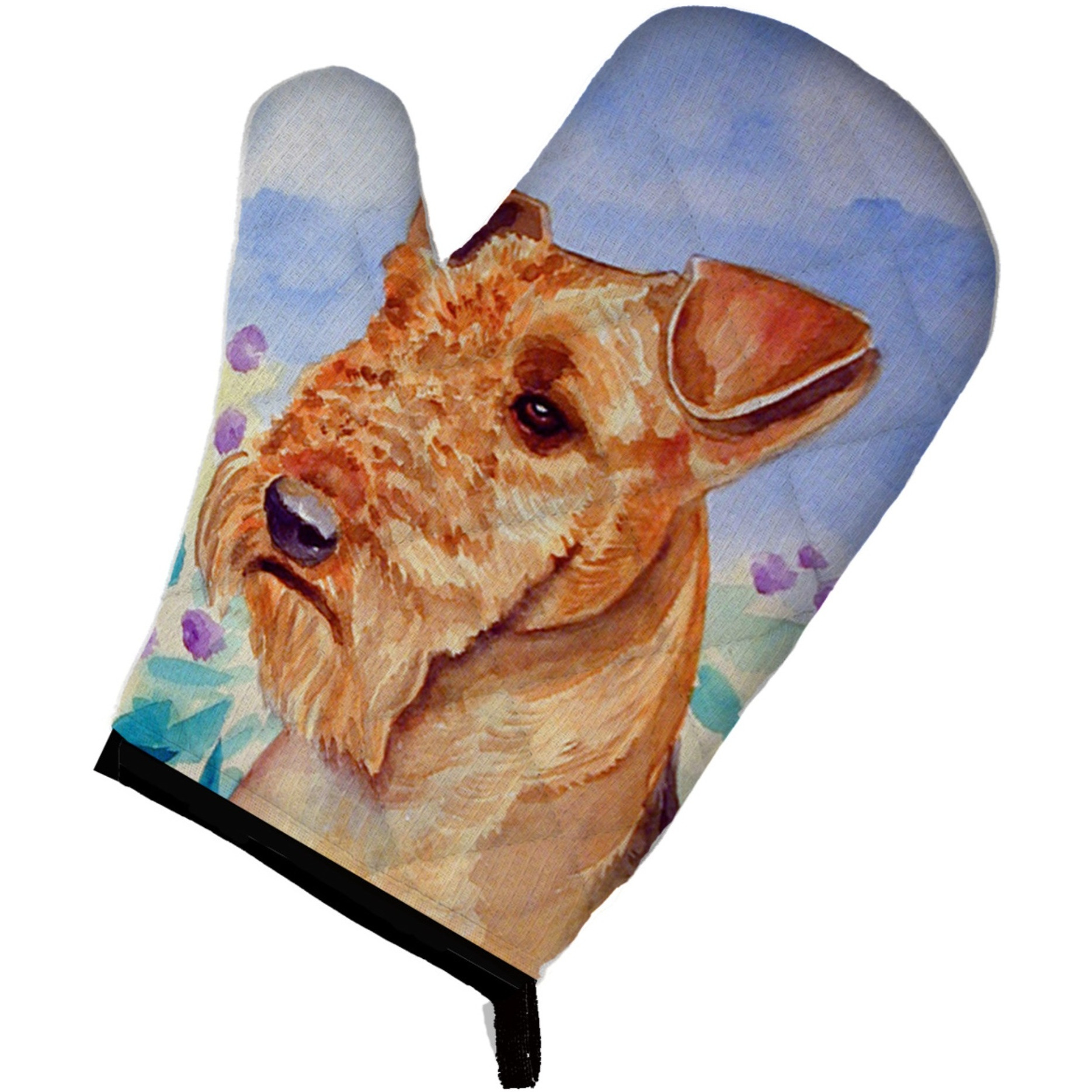 &quotCaroline's Treasures 7007OVMT Airedale Terrier in Flowers Oven Mitt, 12"" by 8.5"", Multicolor"