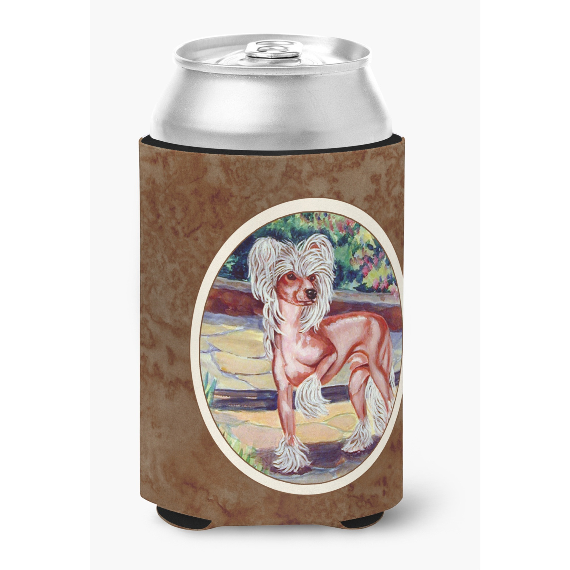 &quotCaroline's Treasures 7021CC Chinese Crested On The Patio Can Or Bottle Hugger, Multicolor"