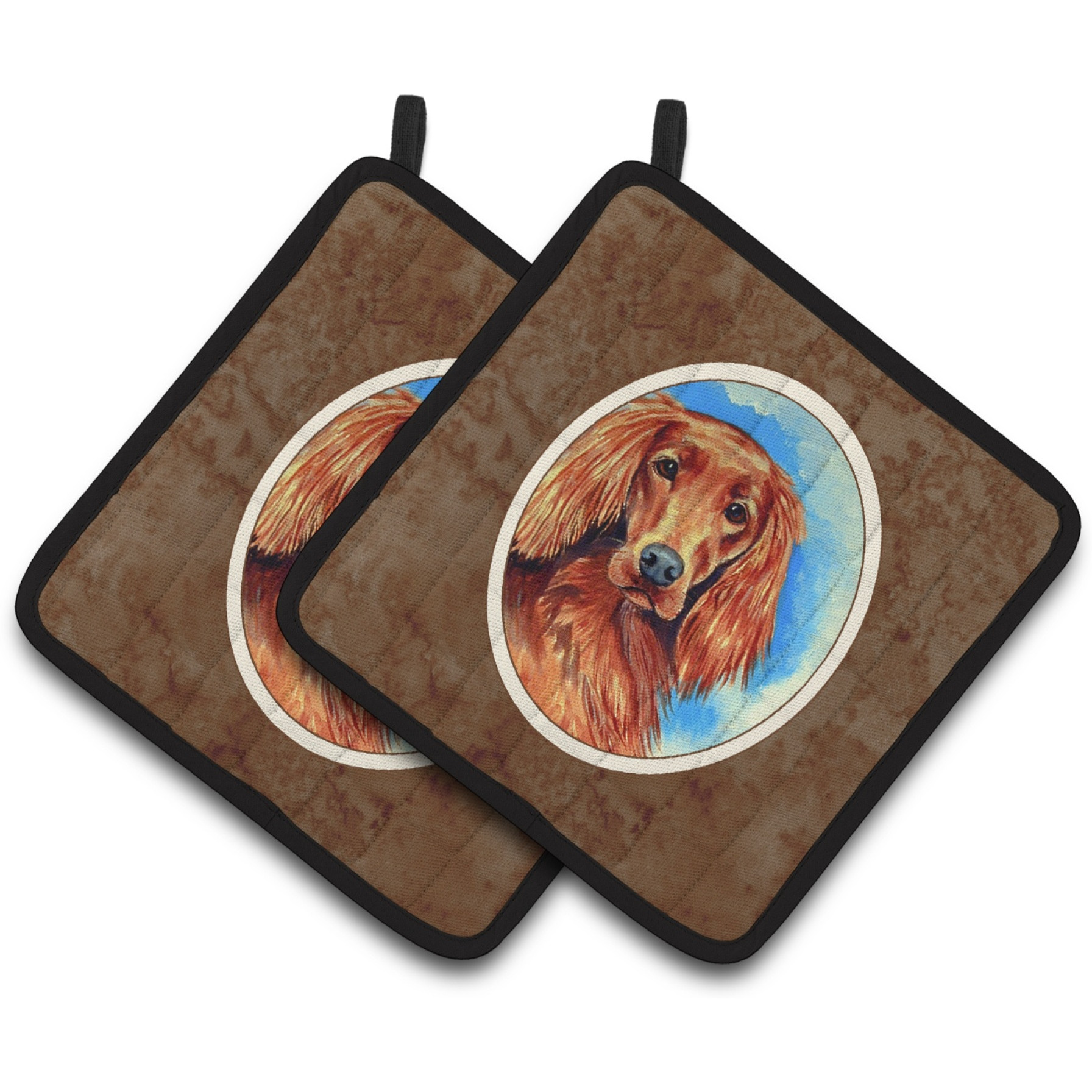 &quotCaroline's Treasures Irish Setter Pair of Pot Holders 7029PTHD, 7.5HX7.5W, Multicolor"
