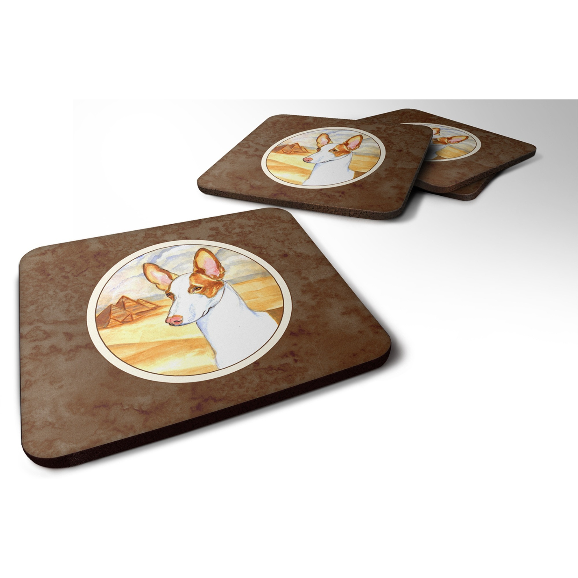 &quotCaroline's Treasures 7031FC Ibizan Hound Foam Coasters (Set of 4), 3.5"", Multicolor"