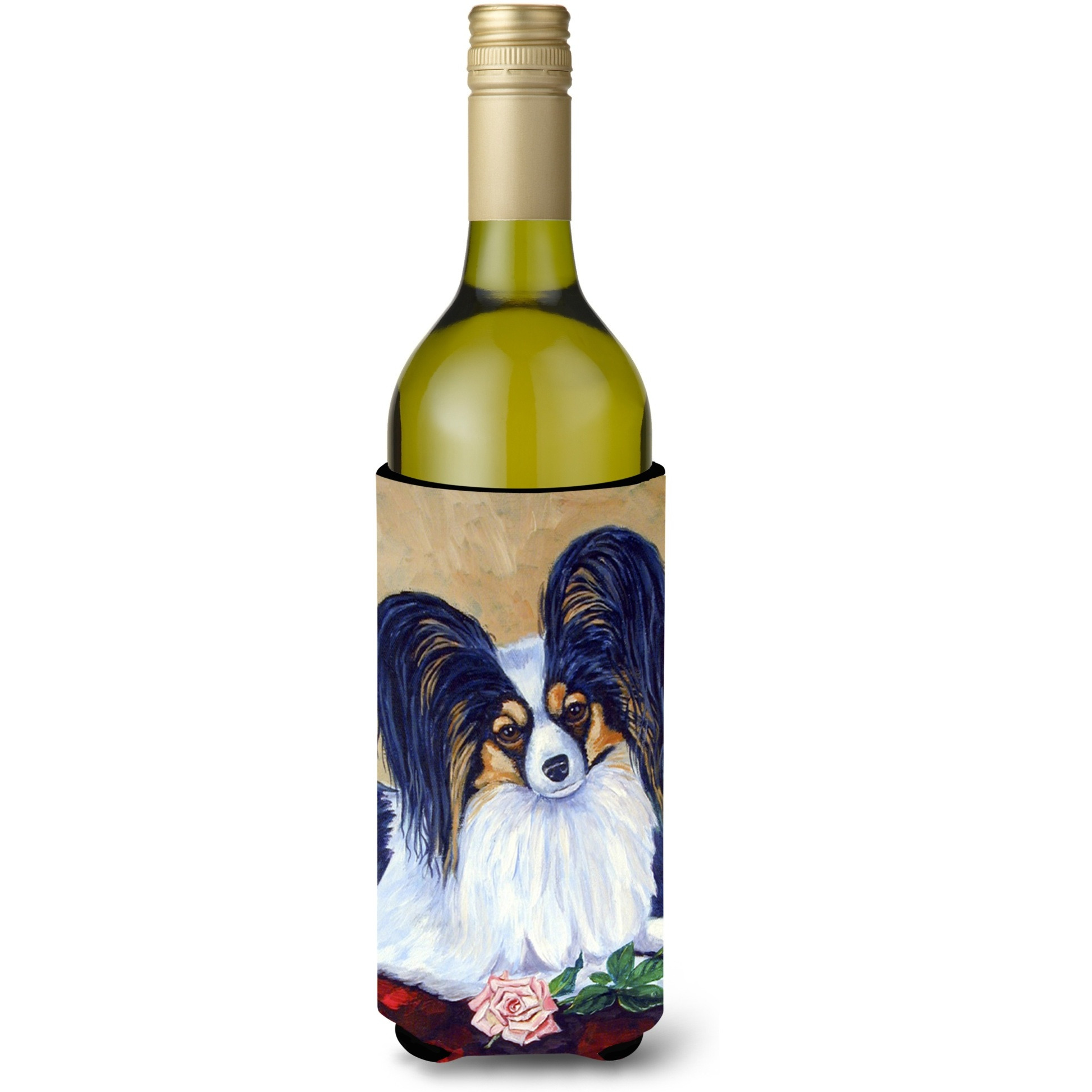 Papillon A Rose for you Wine Bottle Beverage Insulator Beverage Insulator Hugger