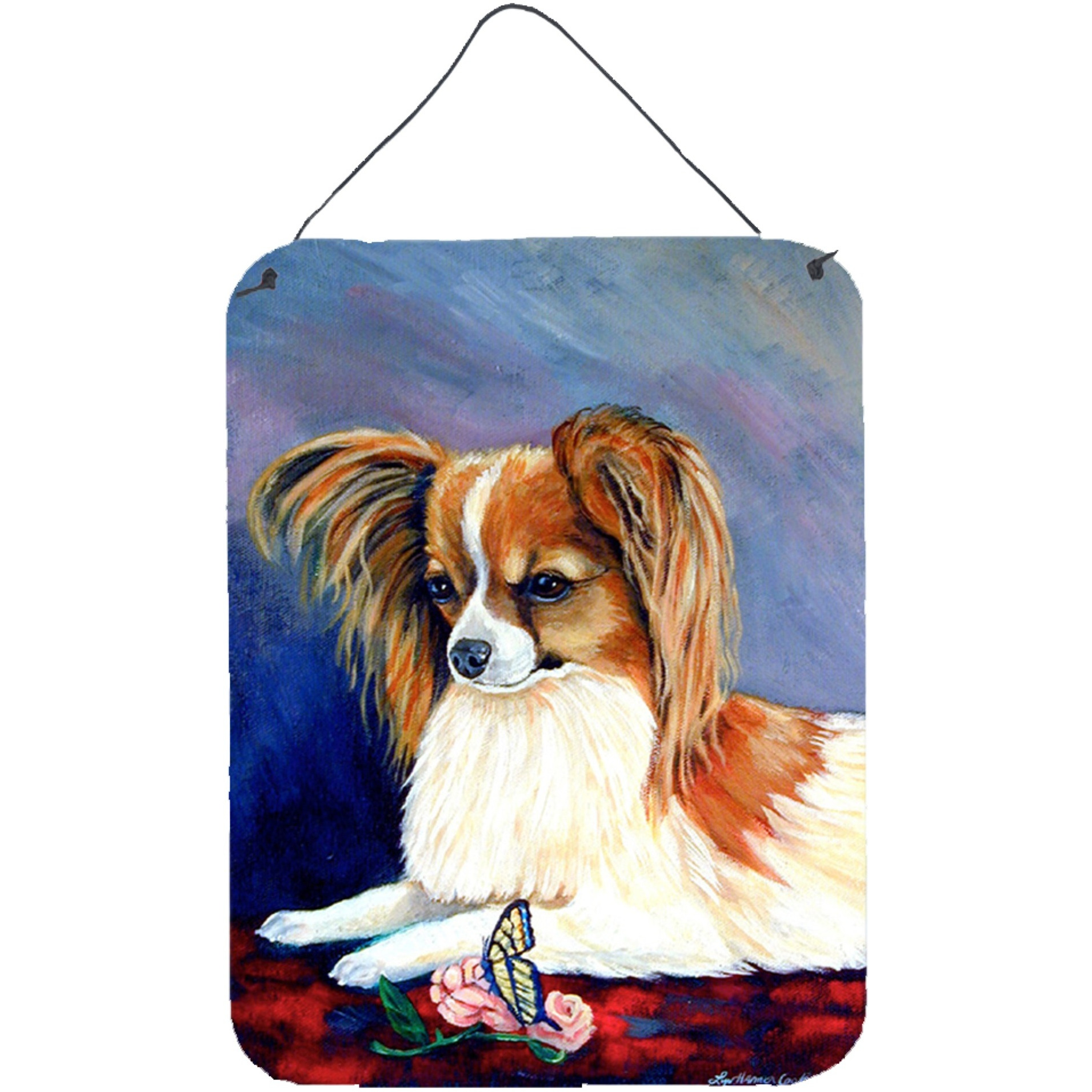 &quotCaroline's Treasures Sable Papillon with a Butterfly and Rose Aluminium Wall or Door Hanging Prints, 16"" x 12"", Multicolor"