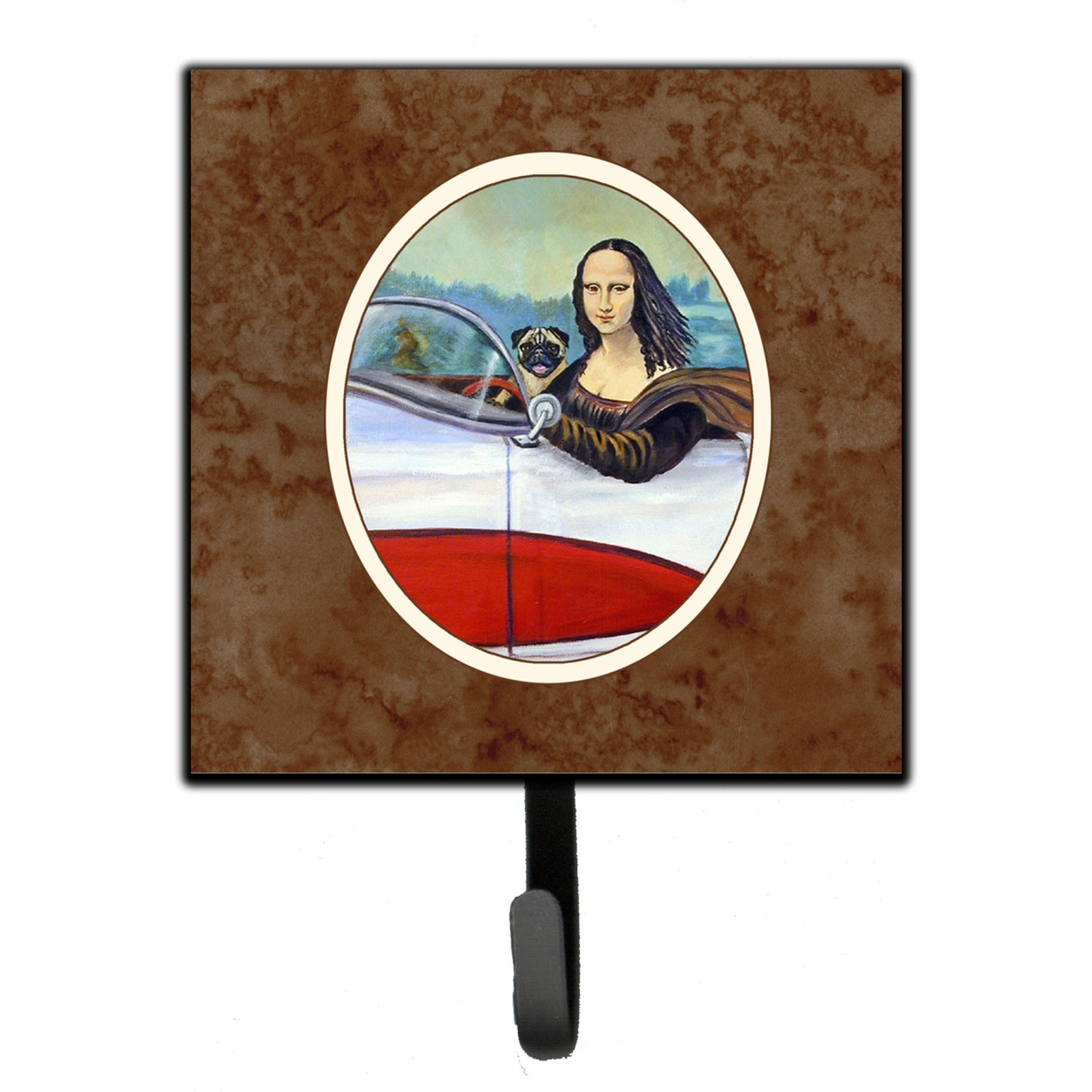&quotCaroline's Treasures Fawn Pug and Mona Lisa Leash or Key Holder 7043SH4, Small, Multicolor"