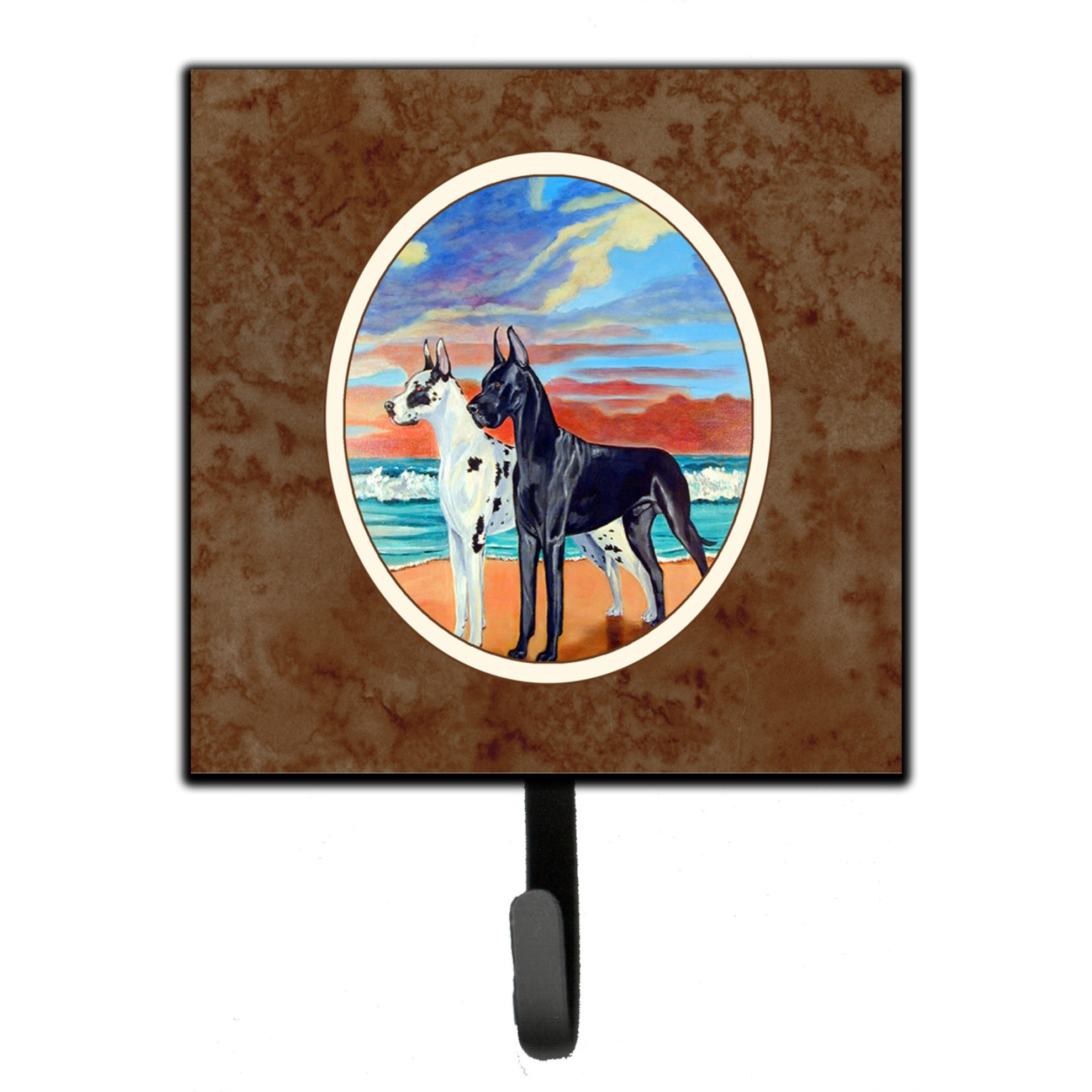 &quotCaroline's Treasures sunset Dane Harlequin and Black Leash or Key Holder 7051SH4, Small, Multicolor"