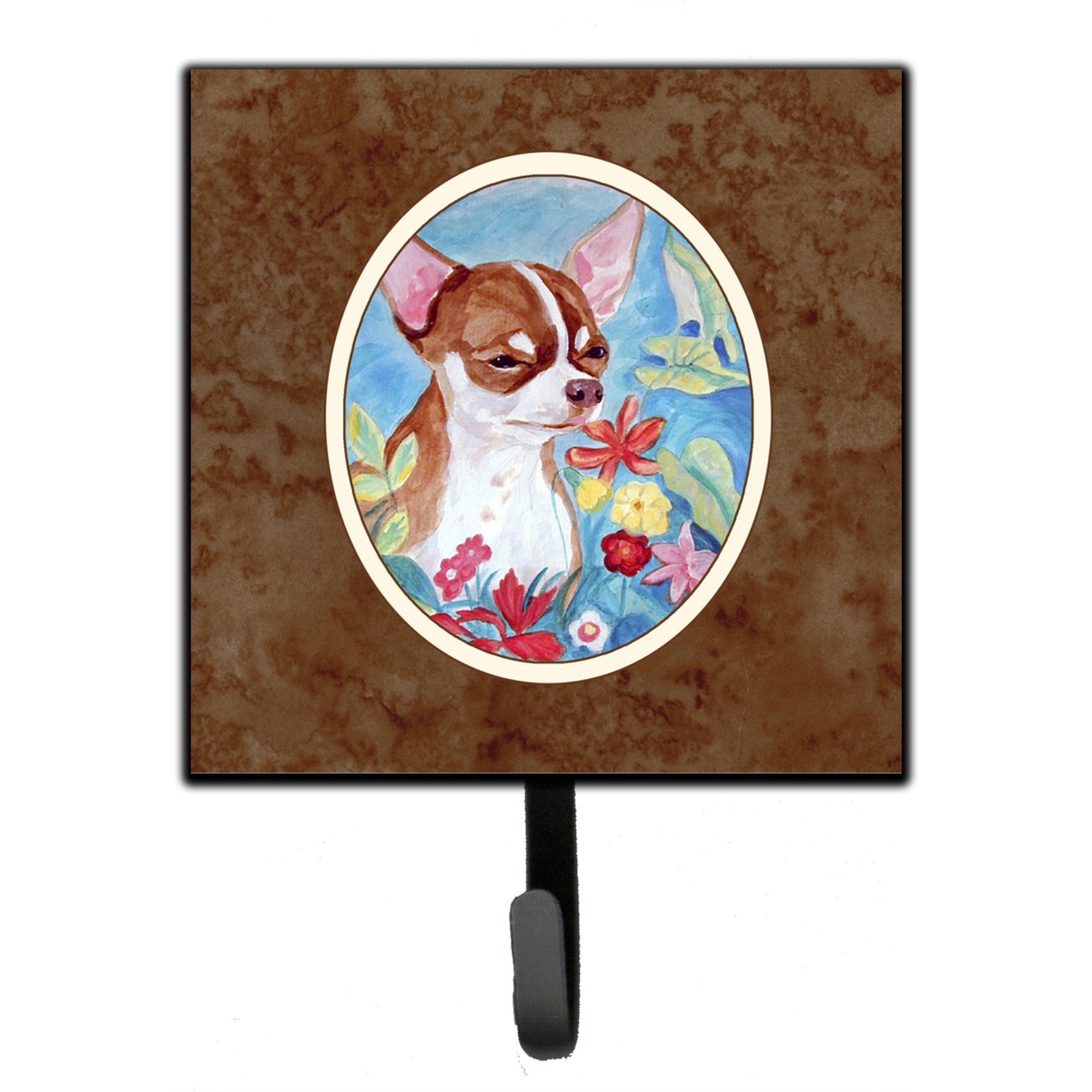 &quotCaroline's Treasures Chihuahua in flowers Leash or Key Holder 7053SH4, Small, Multicolor"