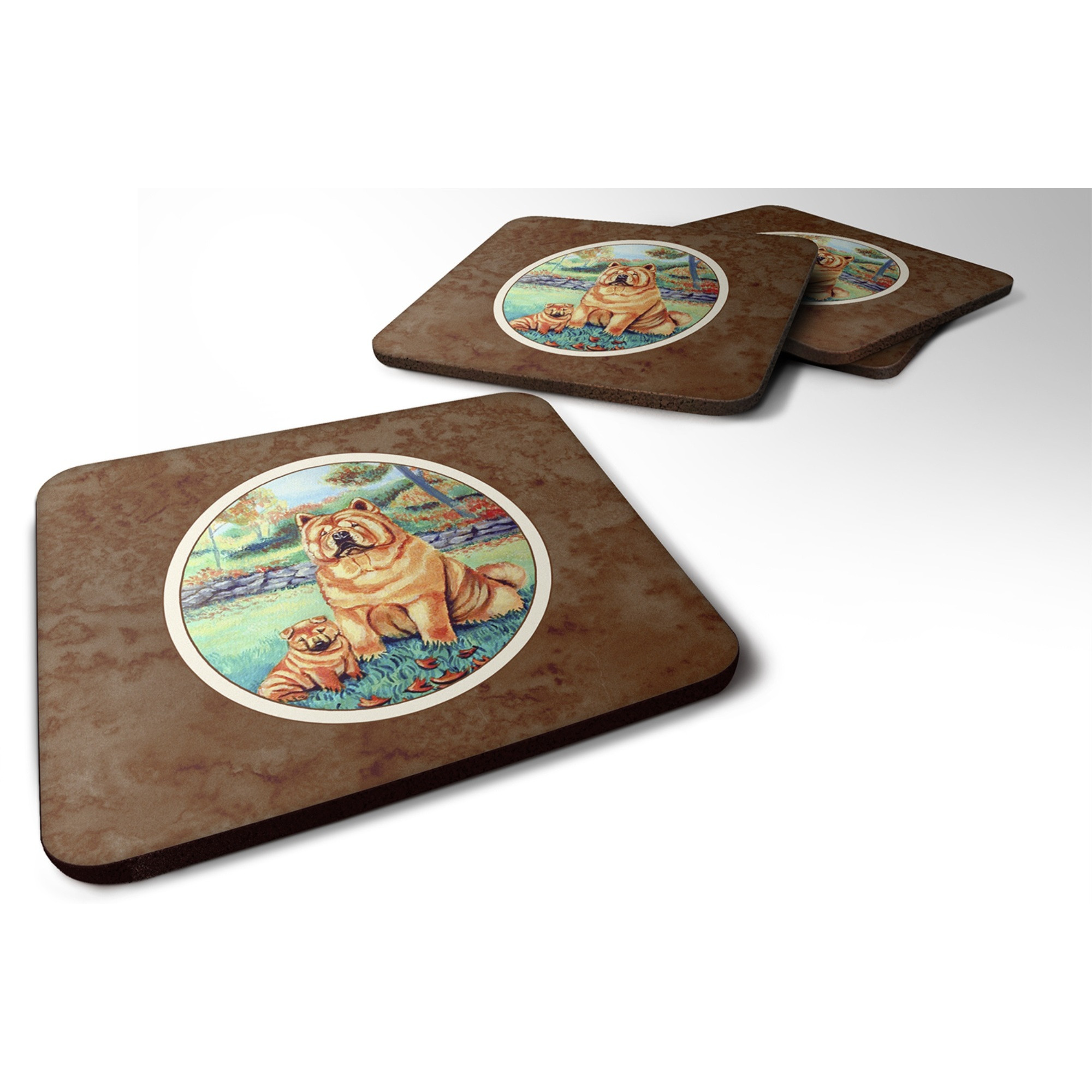 &quotCaroline's Treasures 7057FC Chow Chow Momma's Love Foam Coasters (Set of 4), 3.5"", Multicolor"