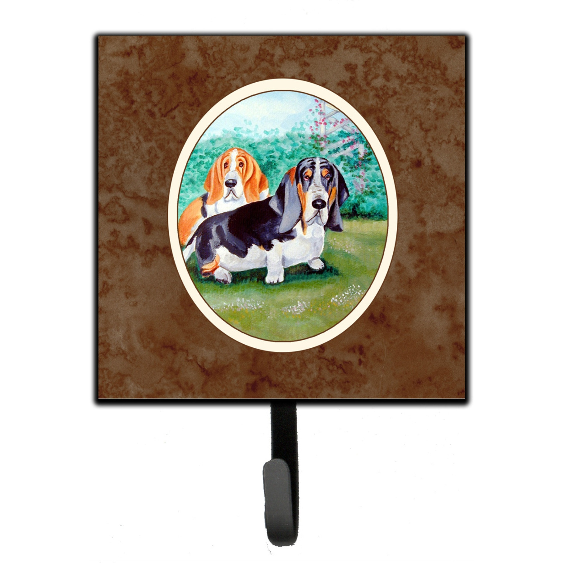 &quotCaroline's Treasures Basset Hound Double Trouble Leash or Key Holder 7061SH4, Small, Multicolor"