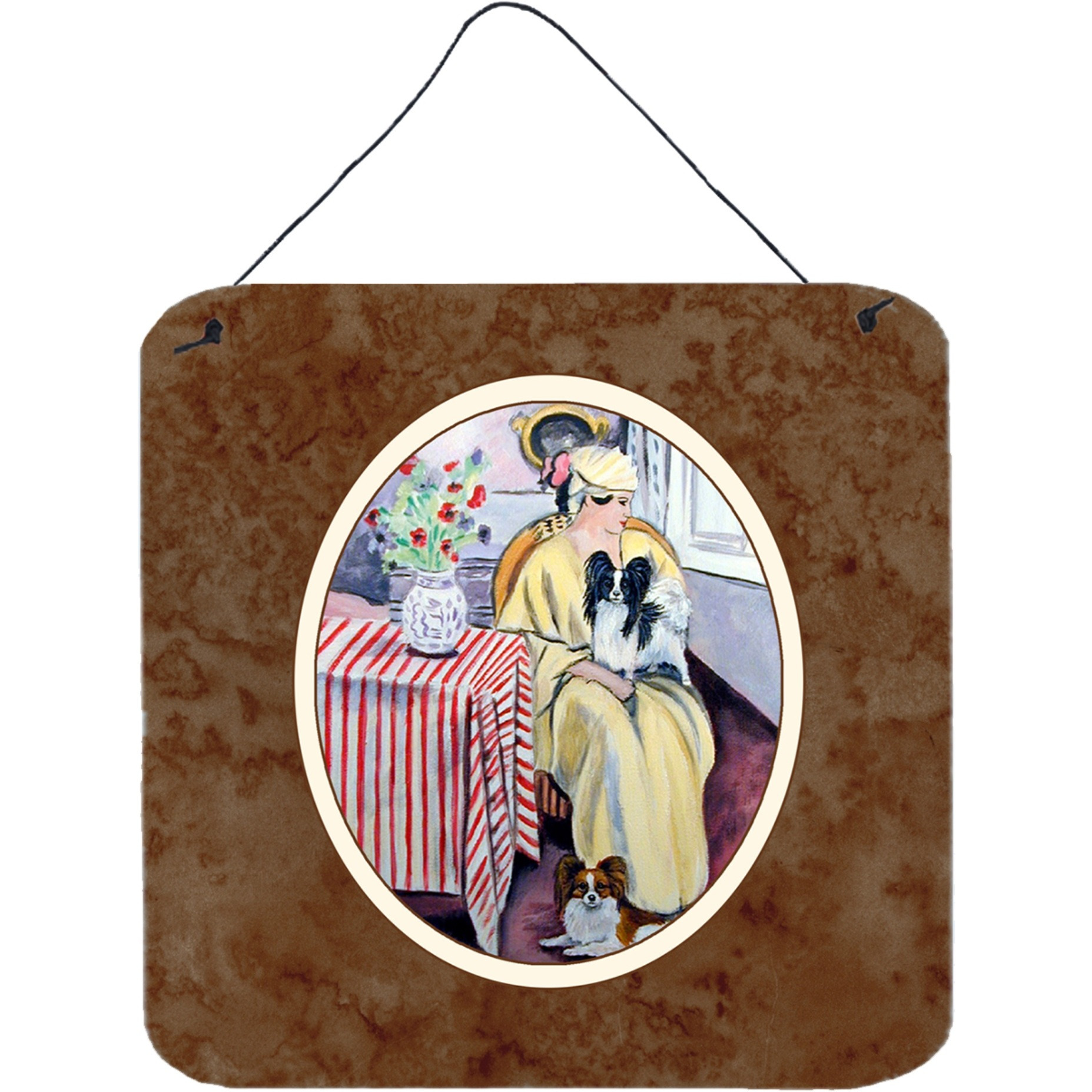 &quotCaroline's Treasures Lady with her Papillon Wall or Door Hanging Prints 7069DS66, 6HX6W, Multicolor"