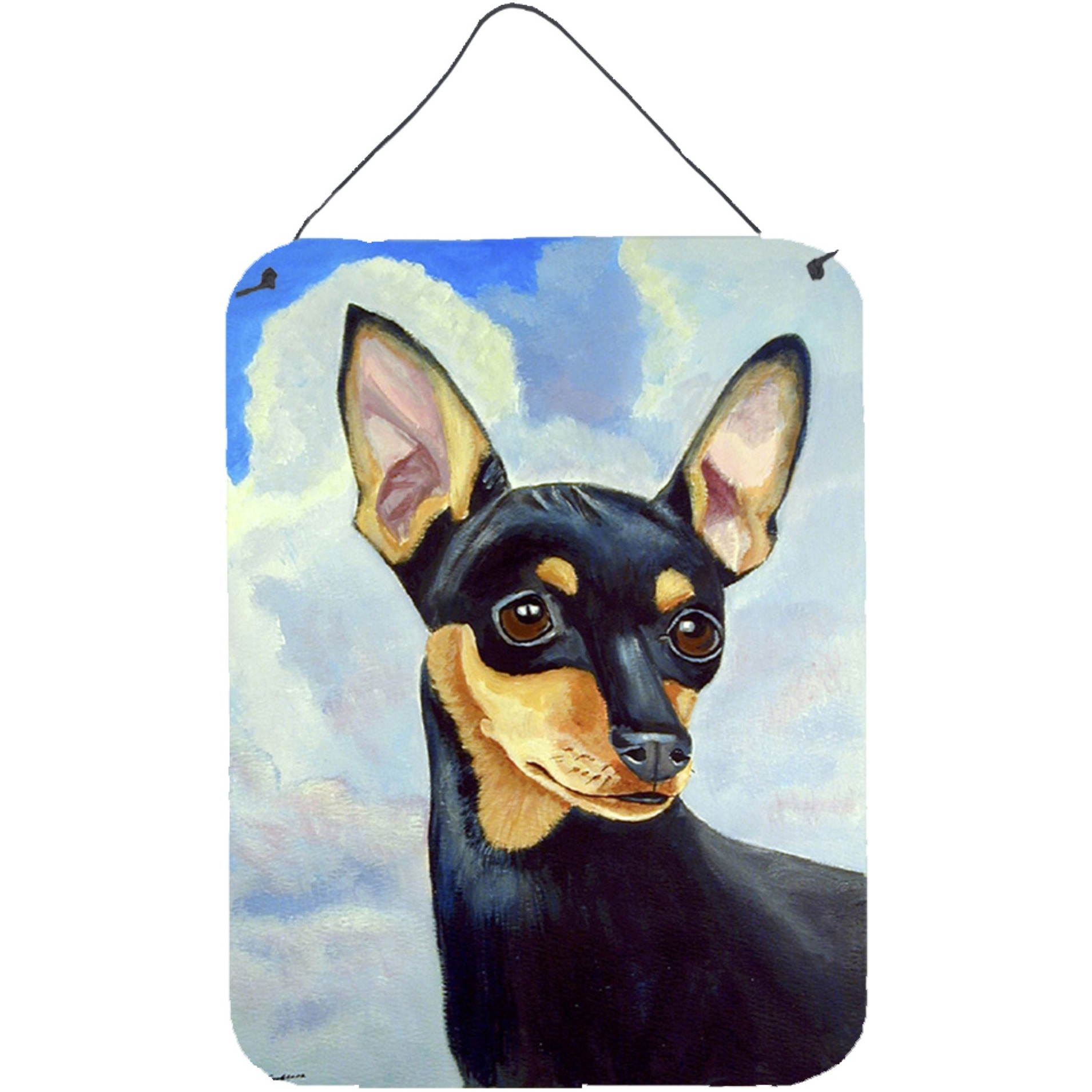 &quotCaroline's Treasures 7073DS1216 Min Pin Aluminium Metal Wall or Door Hanging Prints, 16"" x 12"", Multicolor"