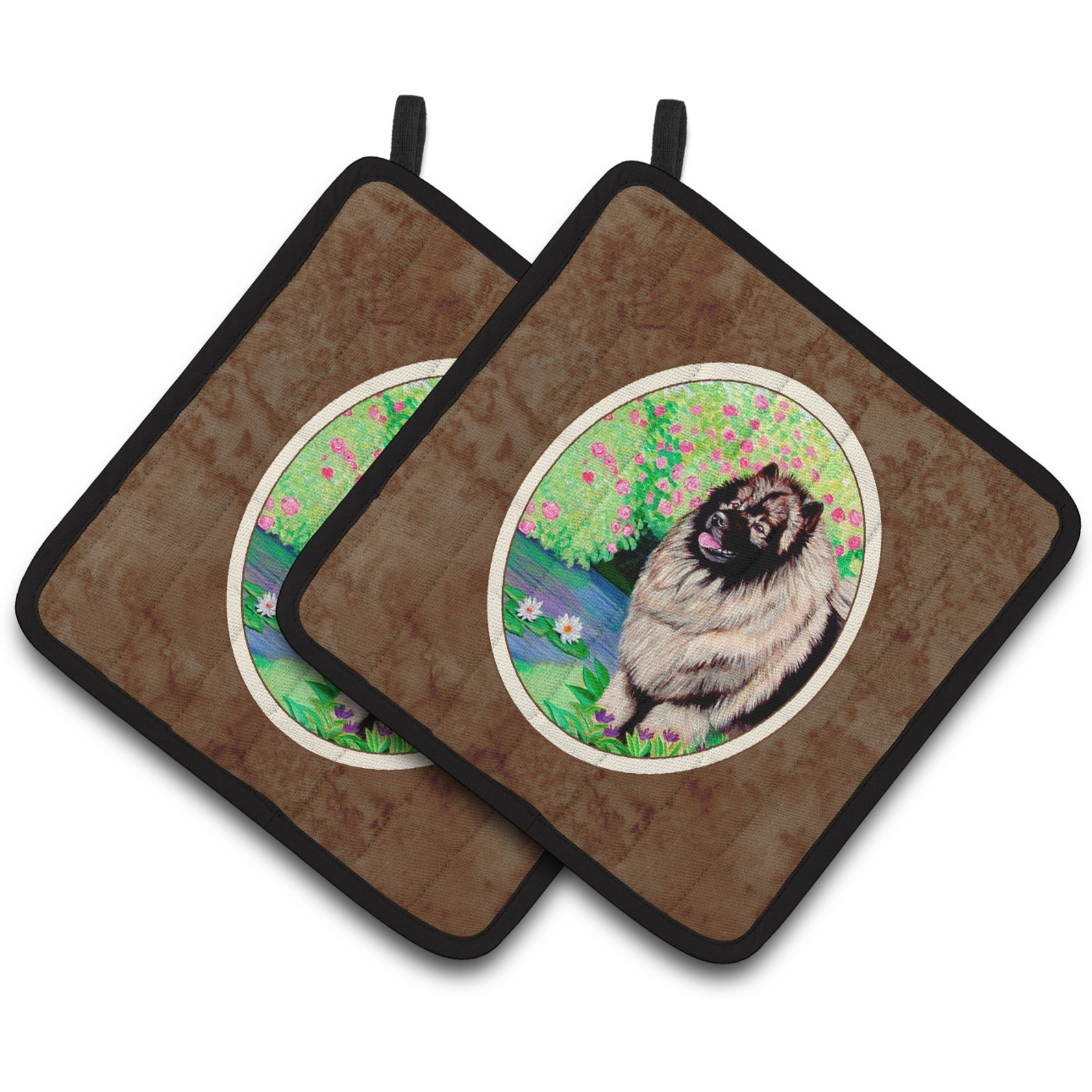 &quotCaroline's Treasures Keeshond Pair of Pot Holders 7074PTHD, 7.5HX7.5W, Multicolor"