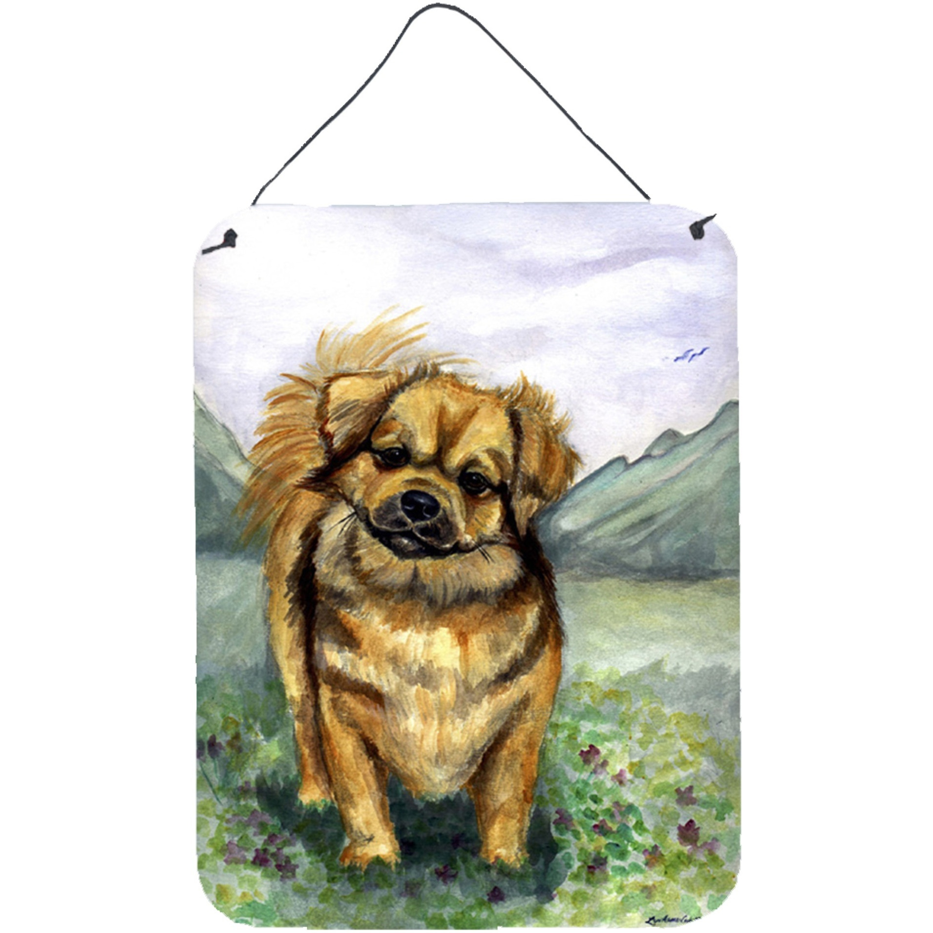 &quotCaroline's Treasures 7075DS1216 Tibetan Spaniel Aluminium Metal Wall or Door Hanging Prints, 16"" x 12"", Multicolor"
