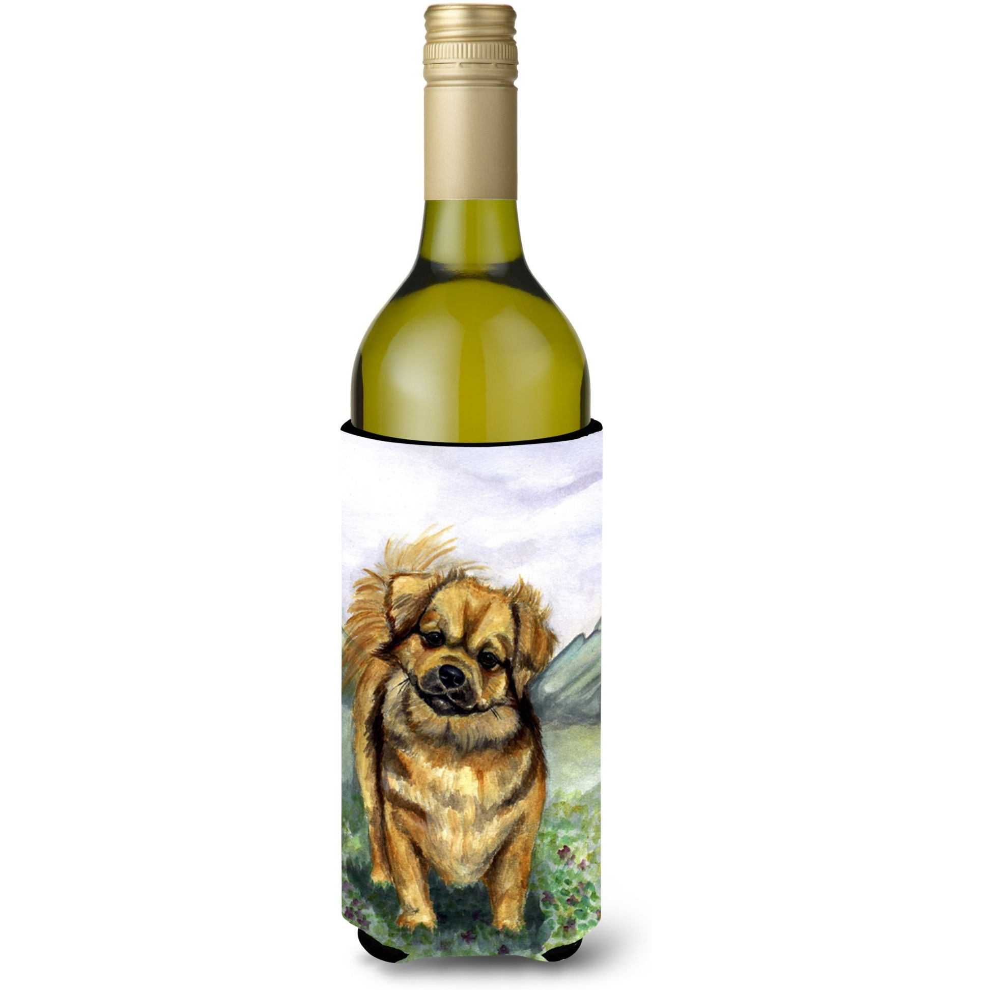 Tibetan Spaniel Wine Bottle Beverage Insulator Beverage Insulator Hugger